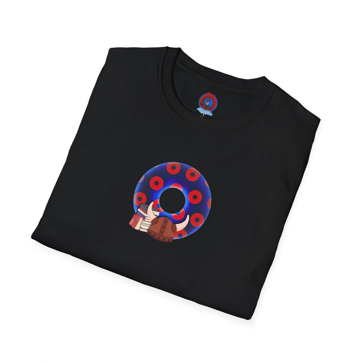 Classic Donut Tee - Unisex Soft-Style - "El Fuego Donut" - paradoxical blue/red donut