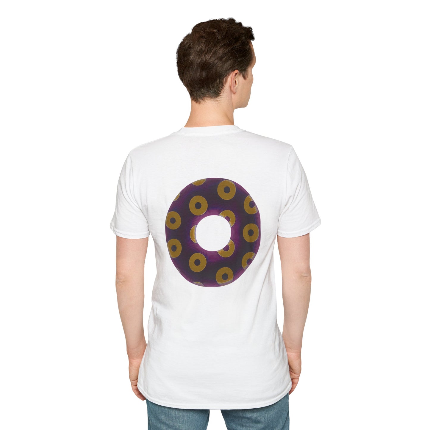 Plain Donuts/Unisex Soft-Style - "Plain Blimpy Paradoxical Donuts" - dark red-purple/dark yellow donuts