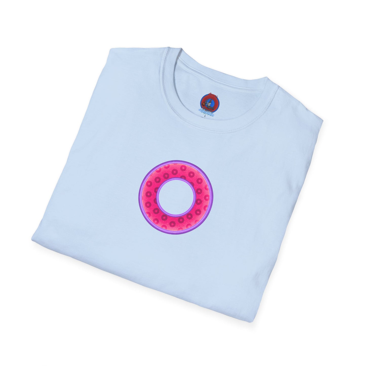 Plain Donuts/Unisex Soft-Style - "Plain Wide Mouthed Paradoxical Donuts" - magenta/light purple donuts
