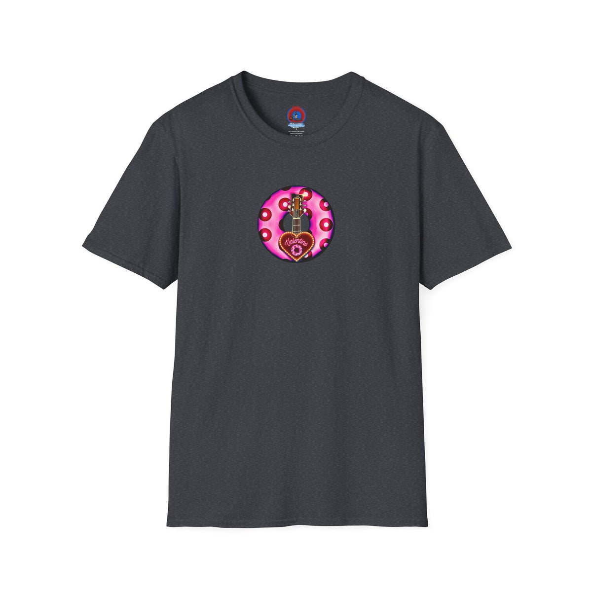 Classic Donut Tee - Unisex Soft-Style - "Would You Be My Donut?" - paradoxical bubblegum pink/red donut - variant 2