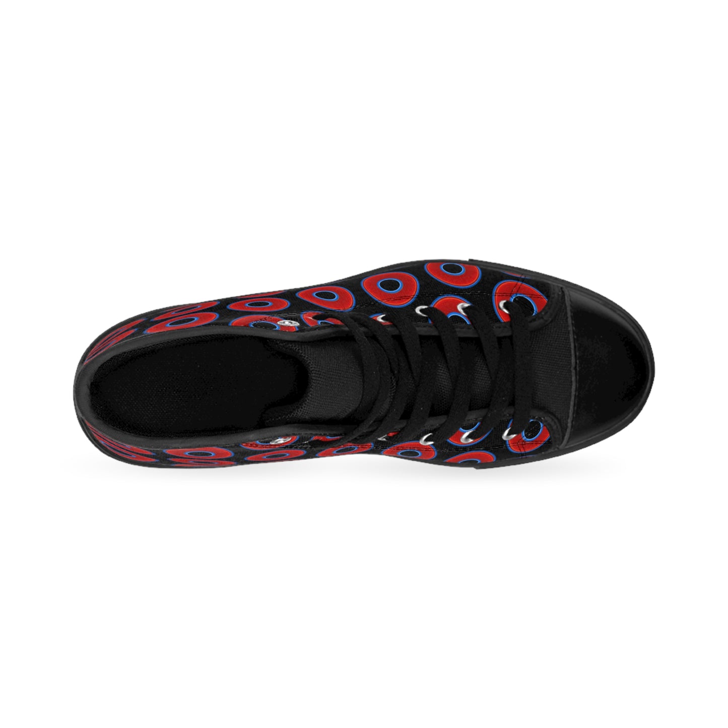 Cushiony Convectors - High Tops - red vivid donuts w/black background
