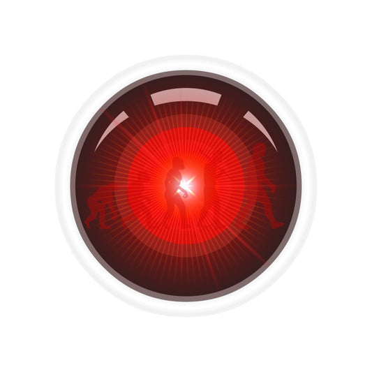 Donut Bumper/Outdoor Sticker - "2025: A Donut Odyssey" - series 1.0 - variant 1 - black/red donut - [Die-Cut] 6"x 6"