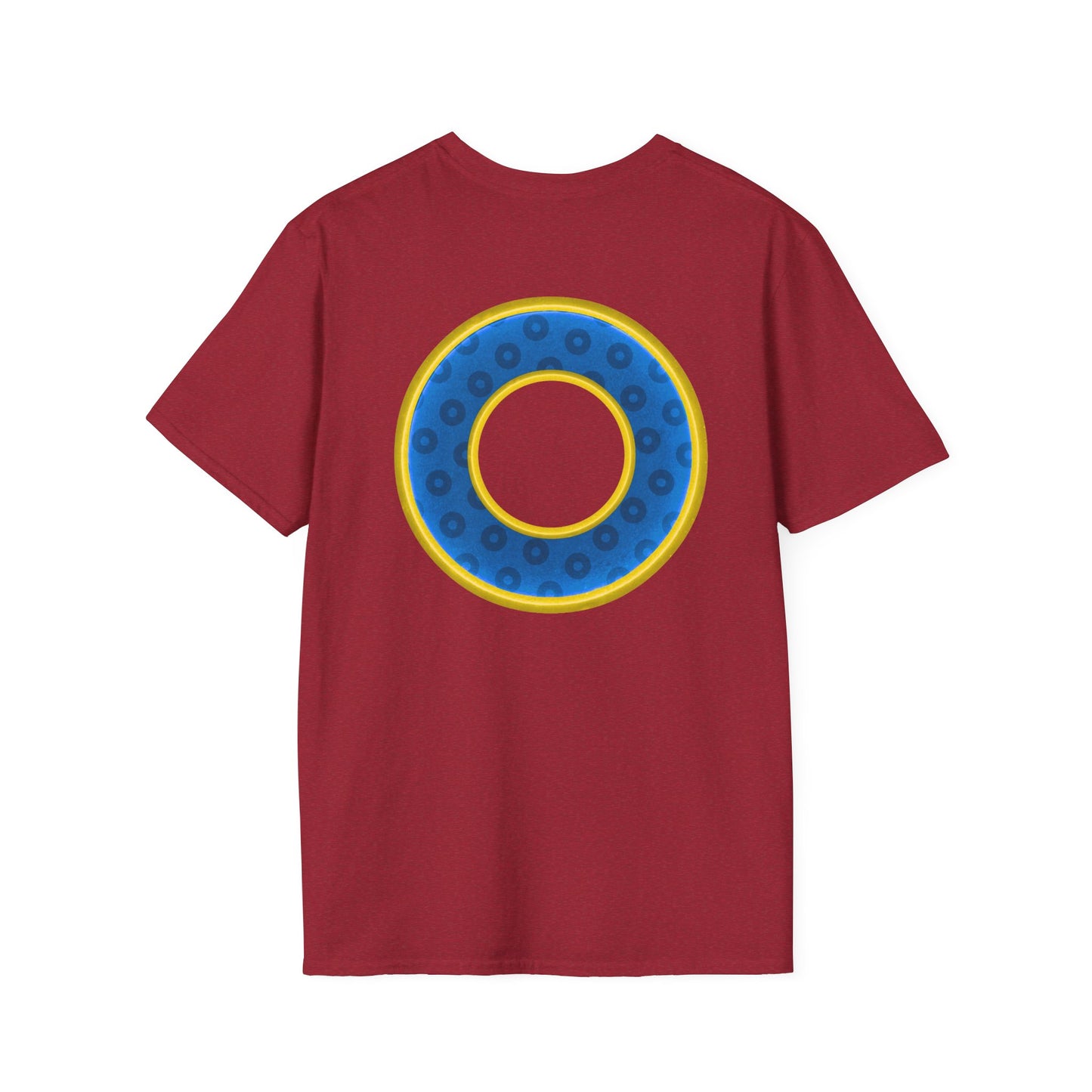 Plain Donuts/Unisex Soft-Style - "Plain Wide Mouthed Paradoxical Donuts" - blue/yellow donuts