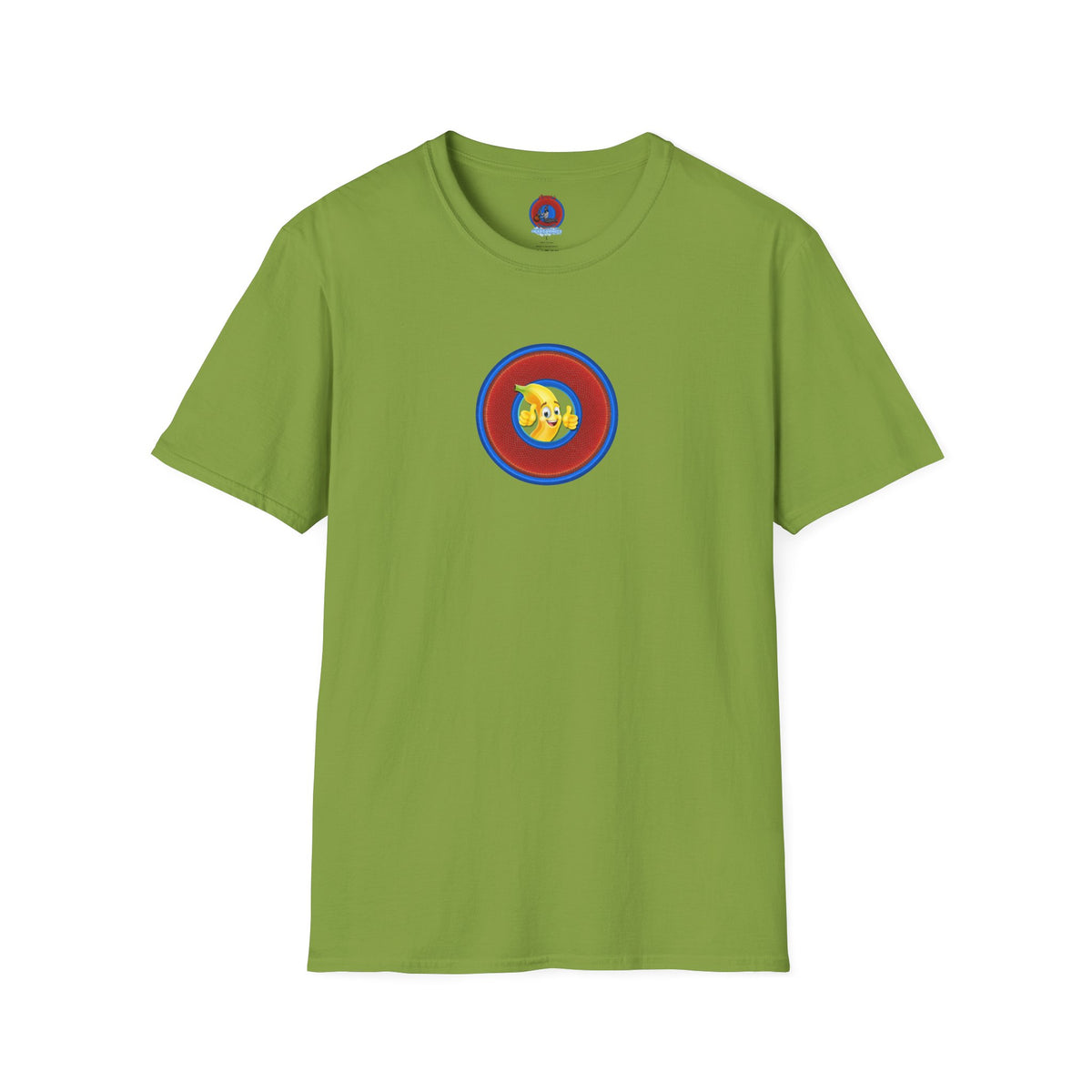 Classic Donut Tee - Unisex Soft-Style - "Dis sheet, it's bananas!" - series 1.0 - variant 6 - traditional red/blue donut