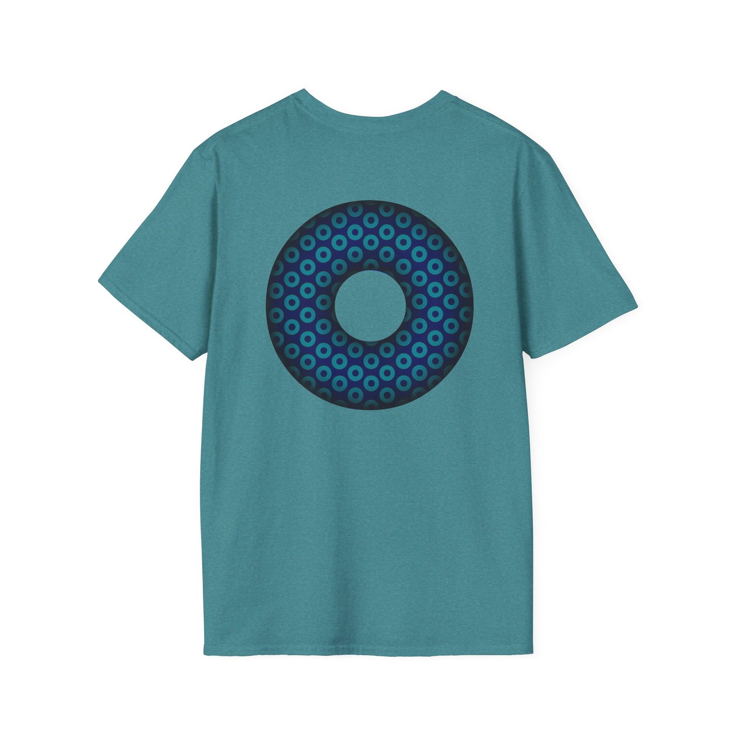 Plain Donuts/Unisex Soft-Style - "Plain Paradoxical Grided Donuts" - teal/dark blue donuts