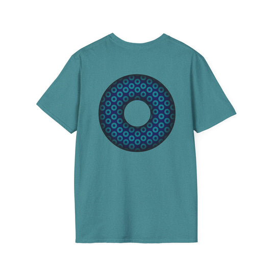 Plain Donuts/Unisex Soft-Style - "Plain Paradoxical Grided Donuts" - teal/dark blue donuts