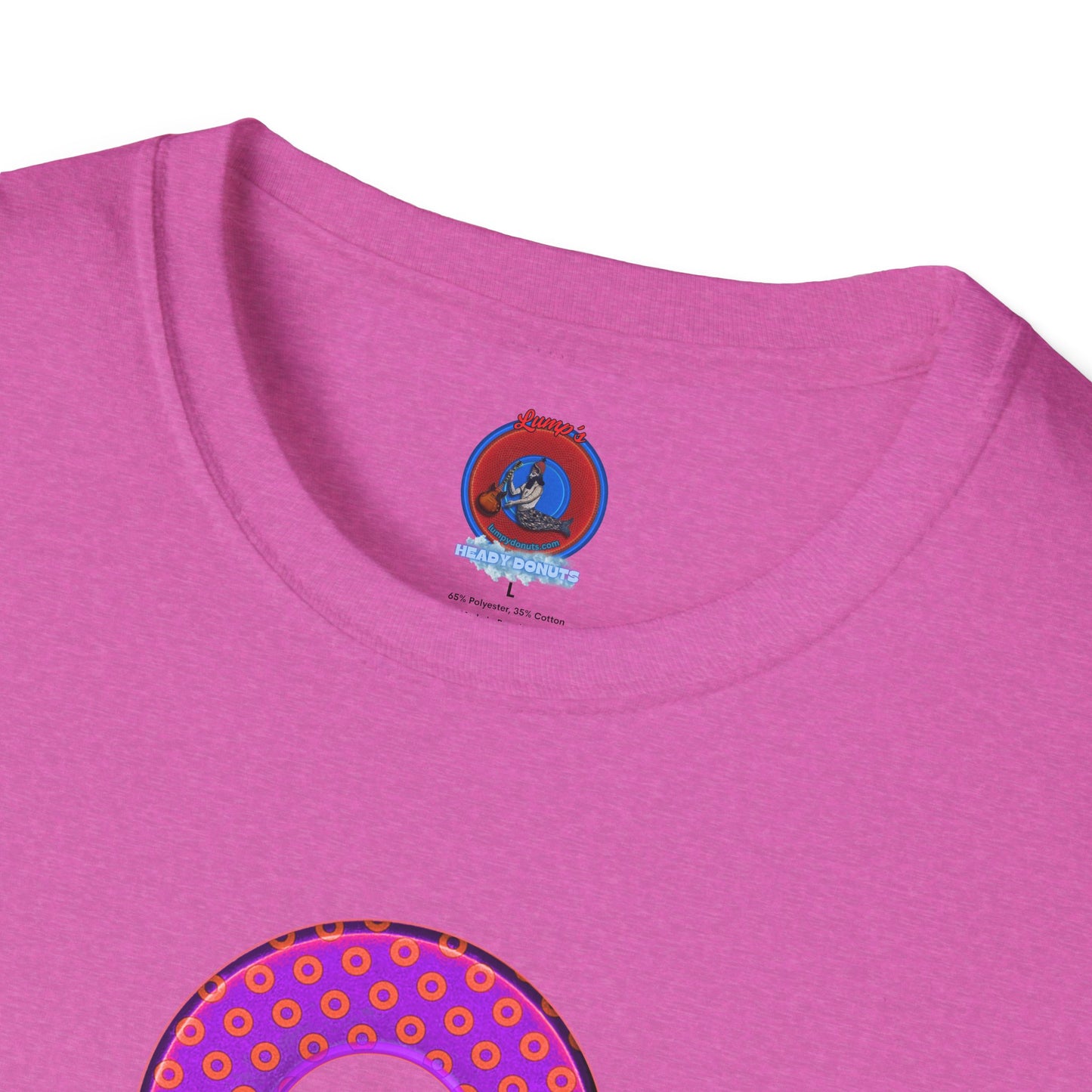 Plain Donuts/Unisex Soft-Style - "Plain Electric Paradoxical Donuts" - bright purple/red donuts