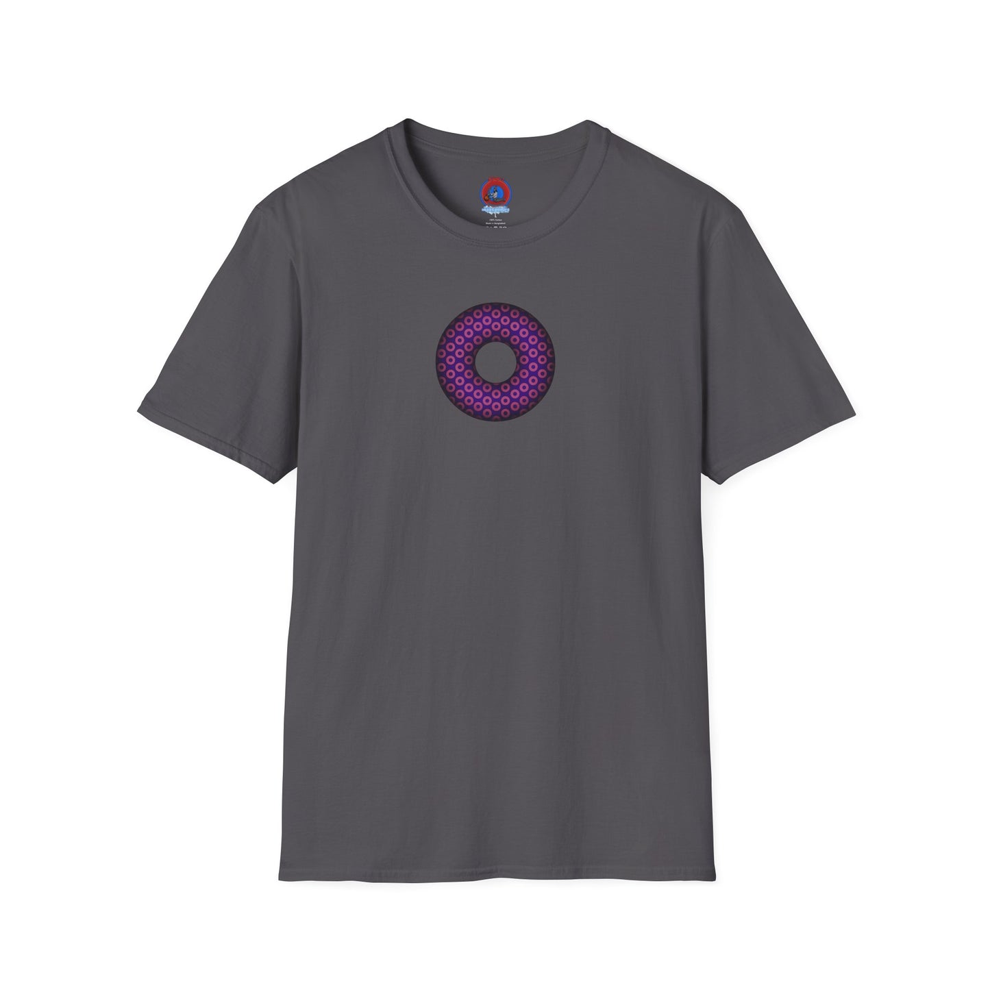 Plain Donuts/Unisex Soft-Style - "Plain Paradoxical Grided Donuts" - magenta/purple donuts