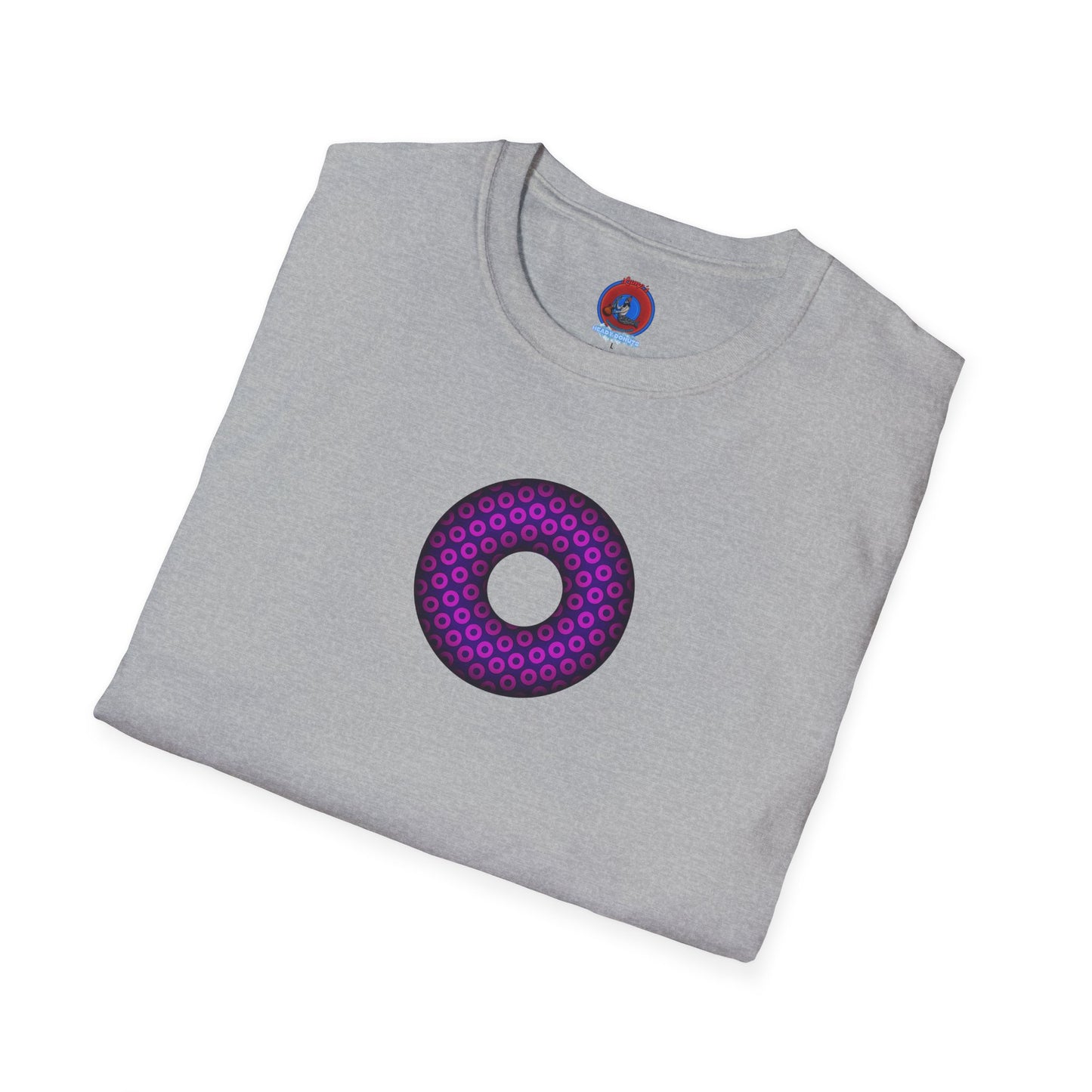 Plain Donuts/Unisex Soft-Style - "Plain Paradoxical Grided Donuts" - hot pink/purple donuts