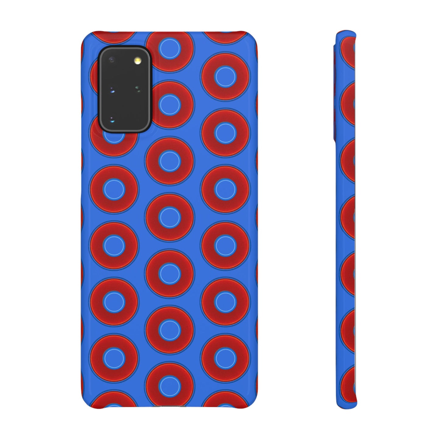 Lumpy Donut Snap Case - red vivid donut print w/medium royal blue background
