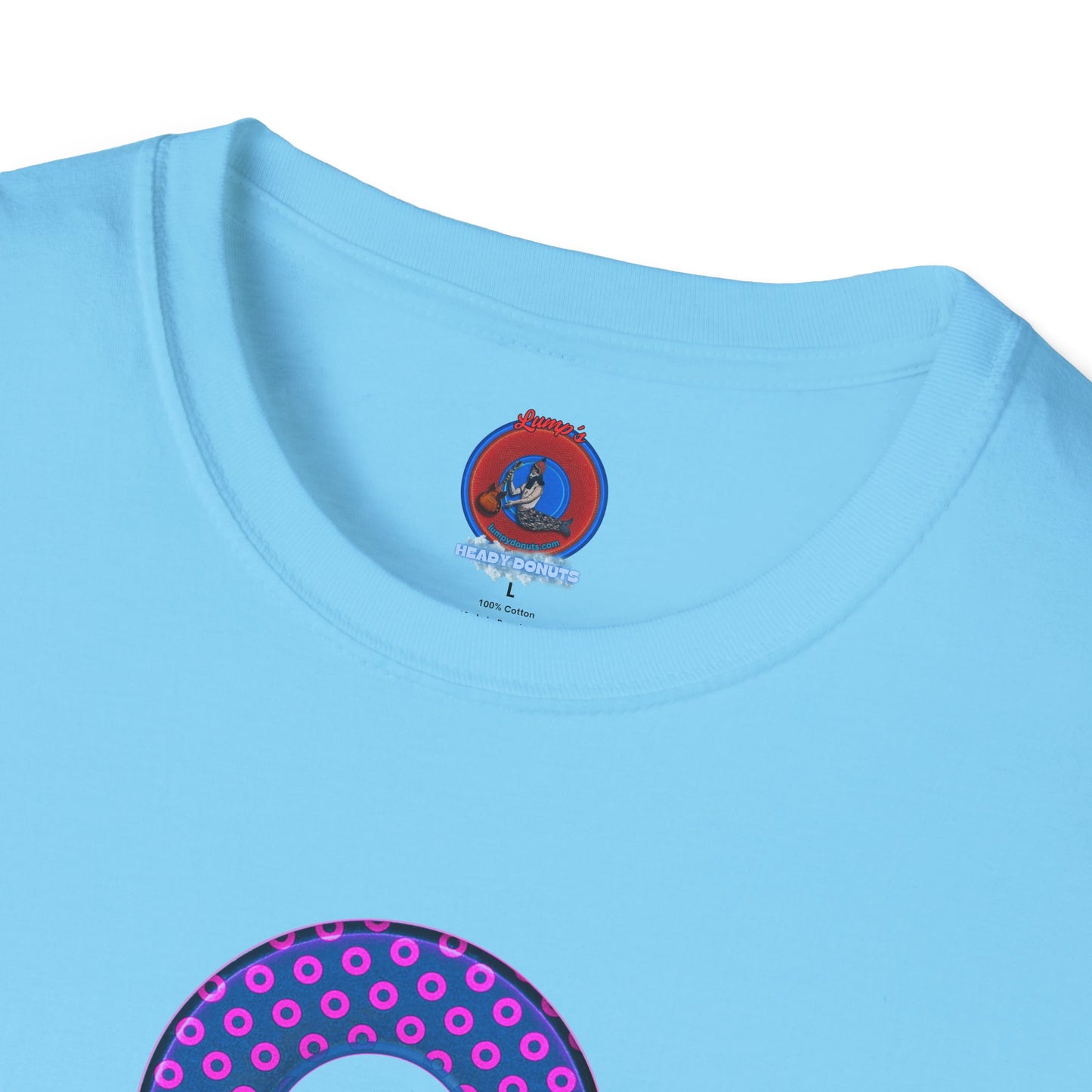 Plain Donuts/Unisex Soft-Style - "Plain Electric Paradoxical Donuts" - pink/dark blue donuts