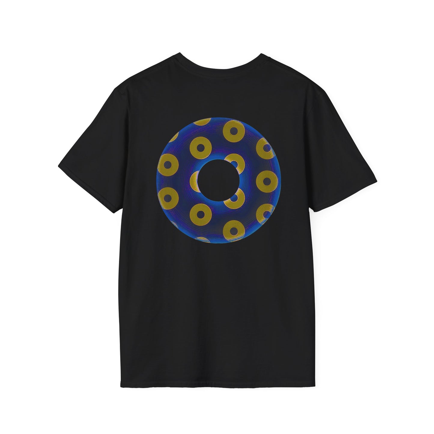 Plain Donuts/Unisex Soft-Style - "Plain Blimpy Paradoxical Donuts" - dark royal blue/yellow donuts