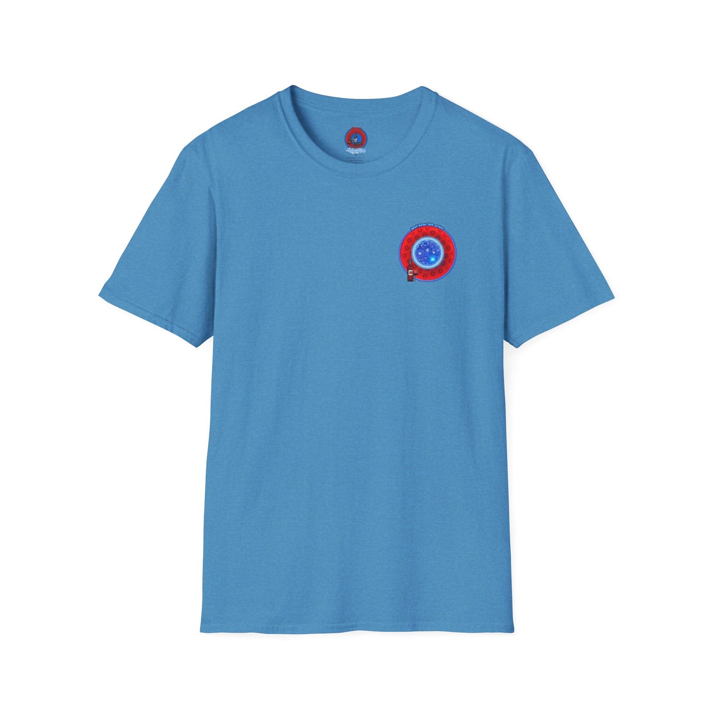 Classic Donut Tee - Unisex Soft-Style - "The Skipper's Donut" - red/blue paradoxical widemouthed donut