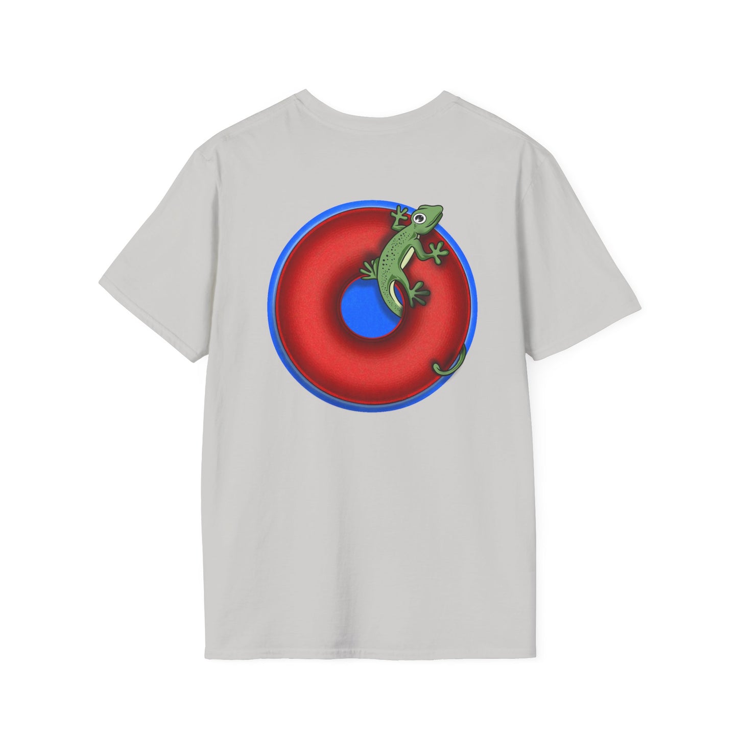 Classic Donut Tee - Unisex Soft-Style - "Practically Extinct Tee Shirt" - plump vivid red donut- variant 2
