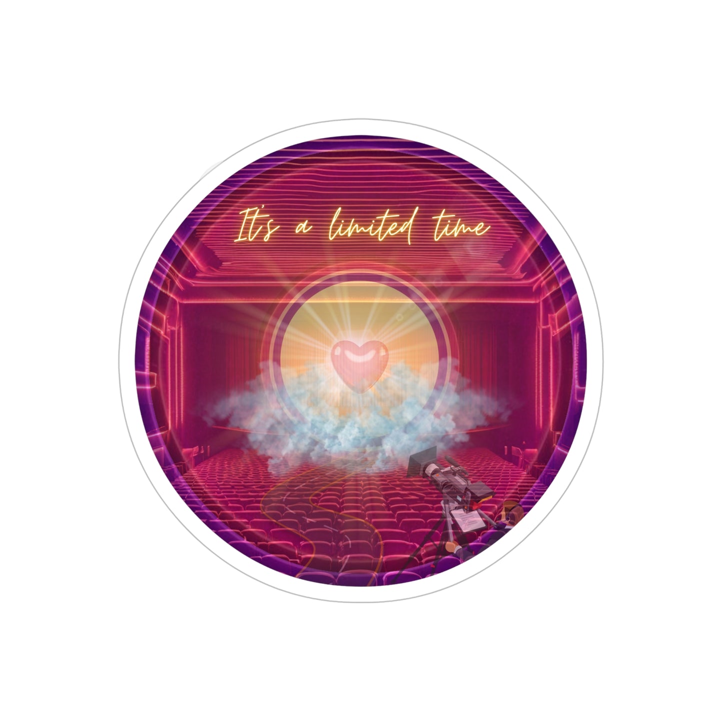 Donut Bumper/Outdoor Sticker - "The Donut of Life" - series 1.0 - variant 2 - purple picture donut - [Die-Cut] 6"x 6"