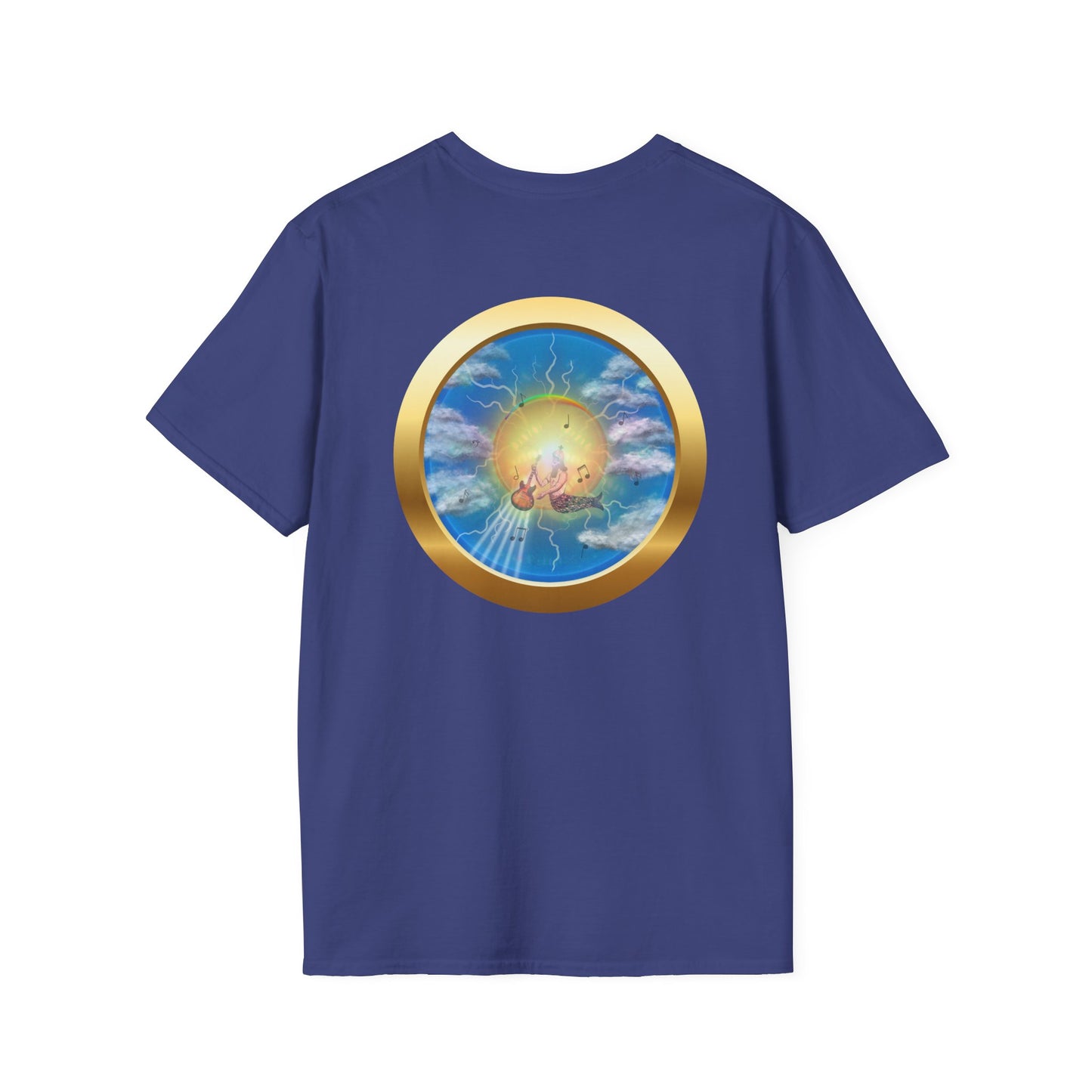 Classic Donut Tee - Unisex Soft-Style - "The Divided Donut" - variant 1 - blue/blue donut [*50% to The Divided Sky Foundation]
