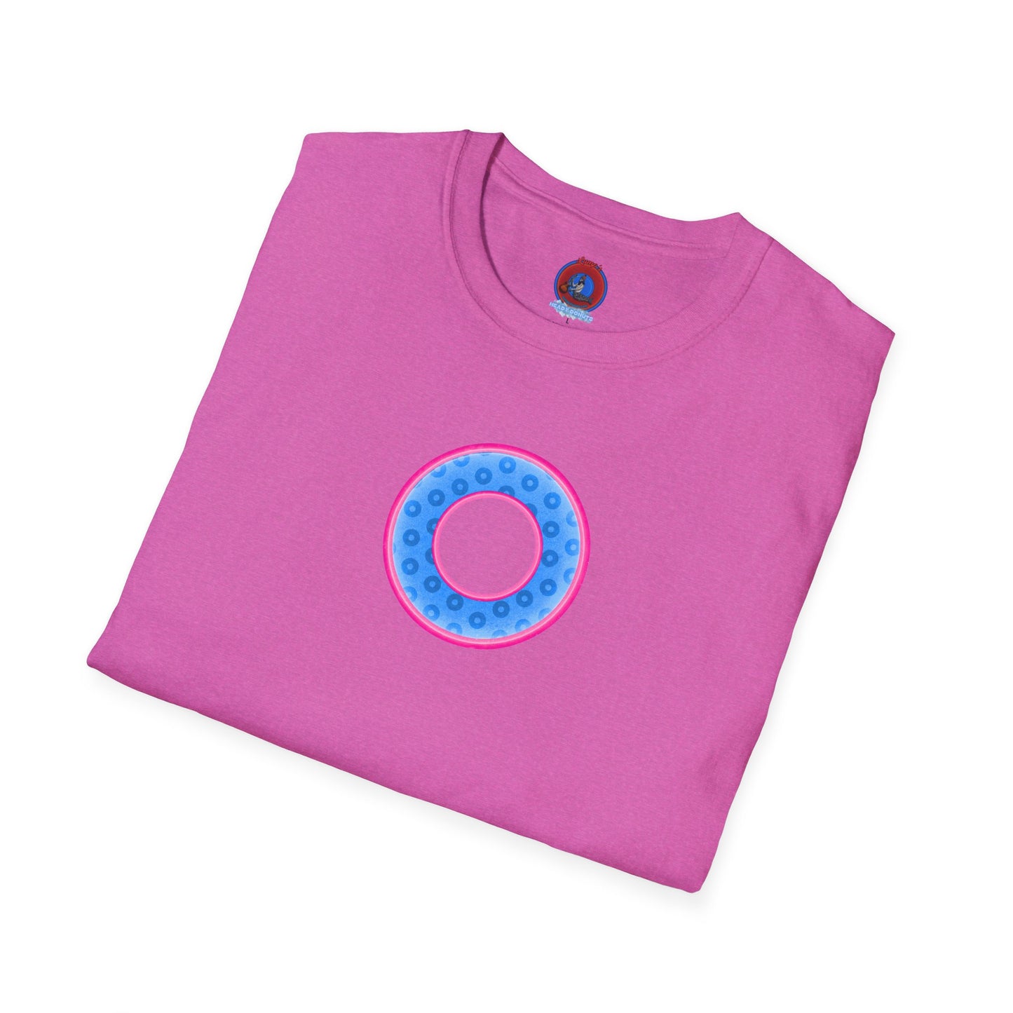 Plain Donuts/Unisex Soft-Style - "Plain Wide Mouthed Paradoxical Donuts" - light blue/pink donuts