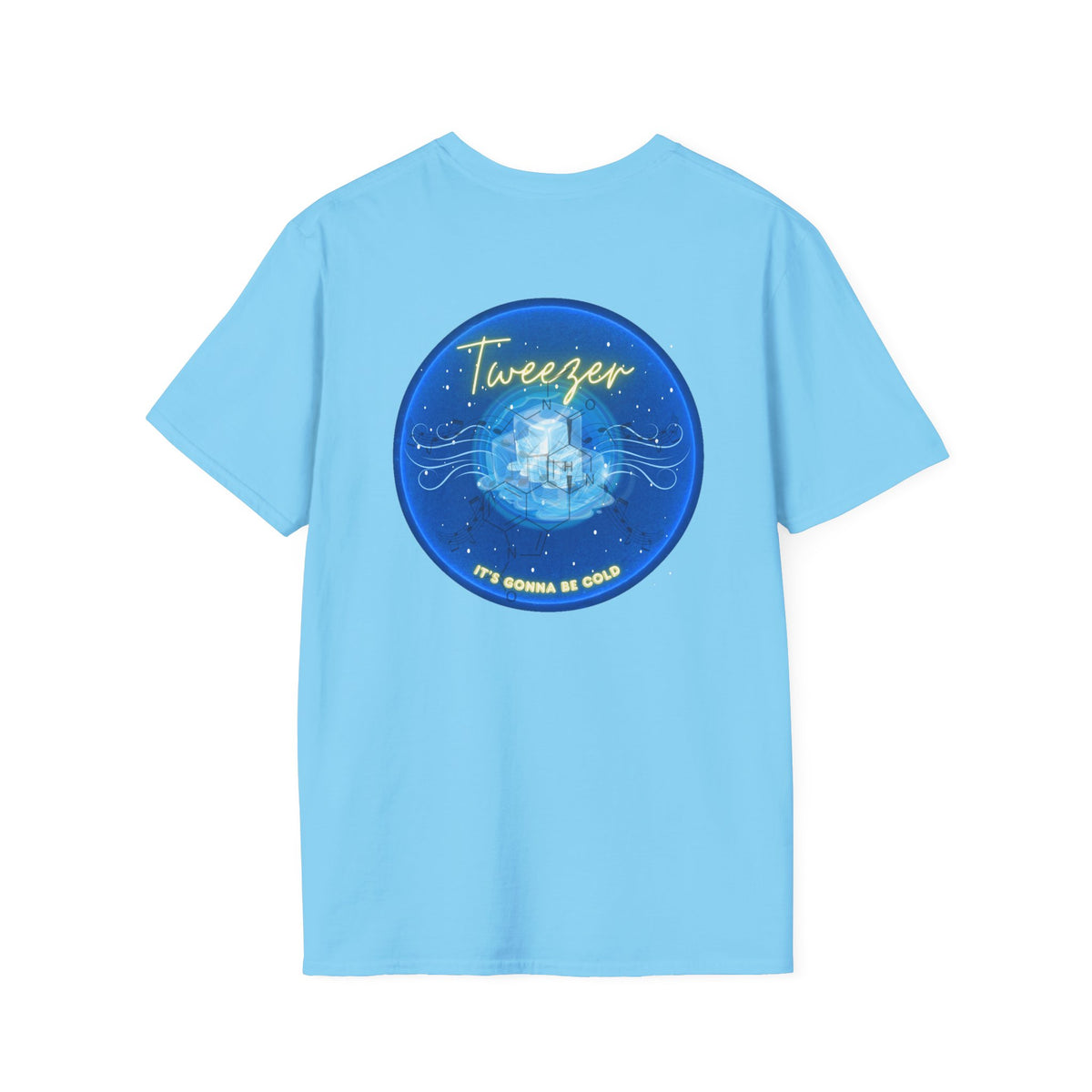 Classic Donut Tee - Unisex Soft-Style - "The Donut Reprised" - vivid blue donut