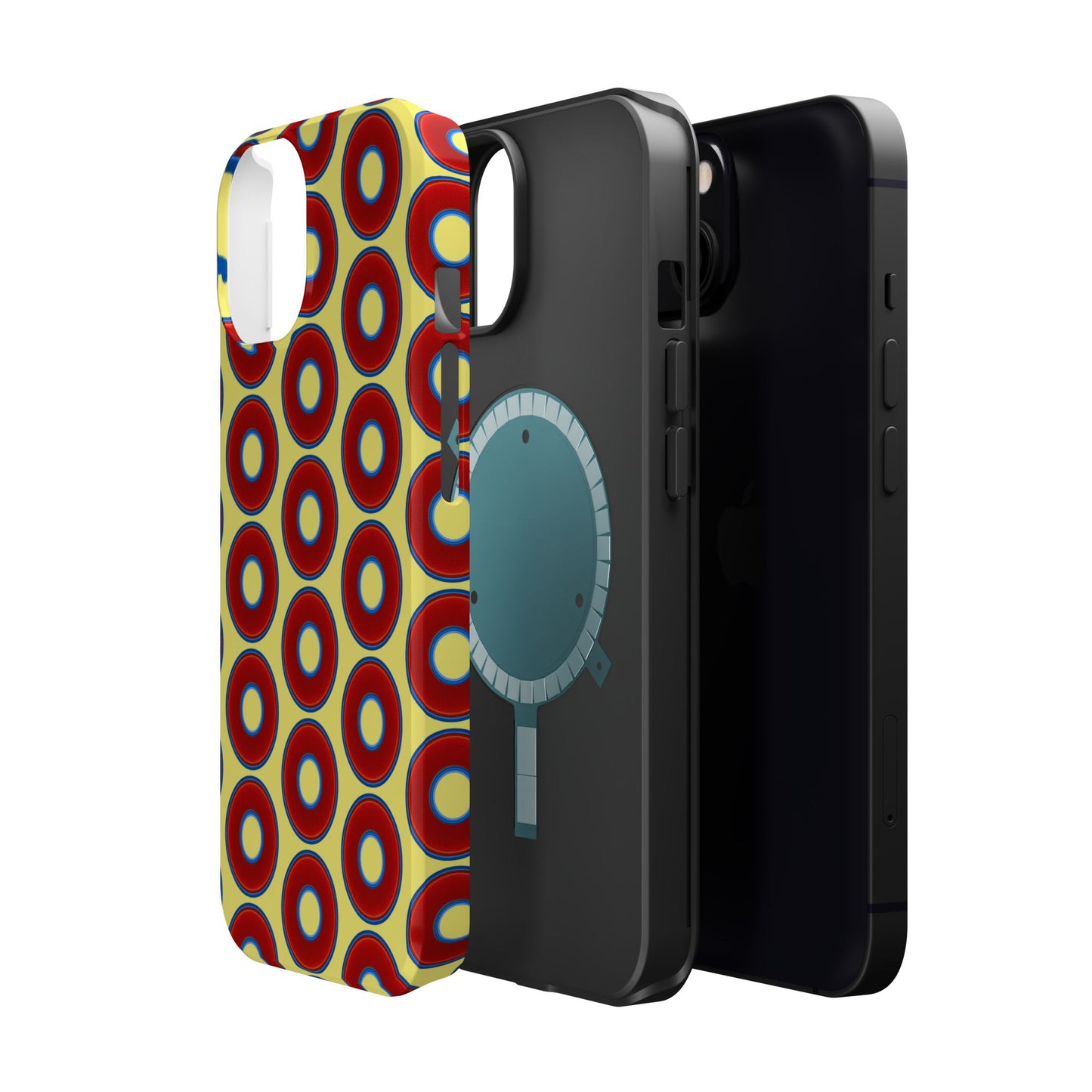 Magnetic Tough Donut Case - red vivid donut print w/yellow background