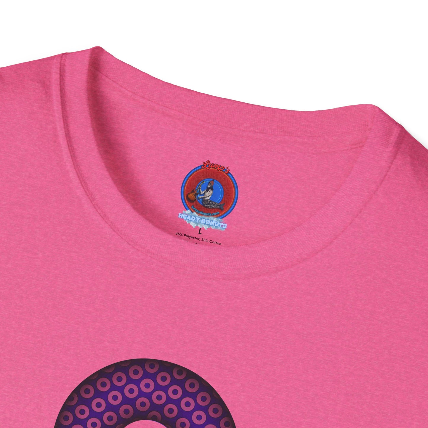 Plain Donuts/Unisex Soft-Style - "Plain Paradoxical Grided Donuts" - magenta/purple donuts