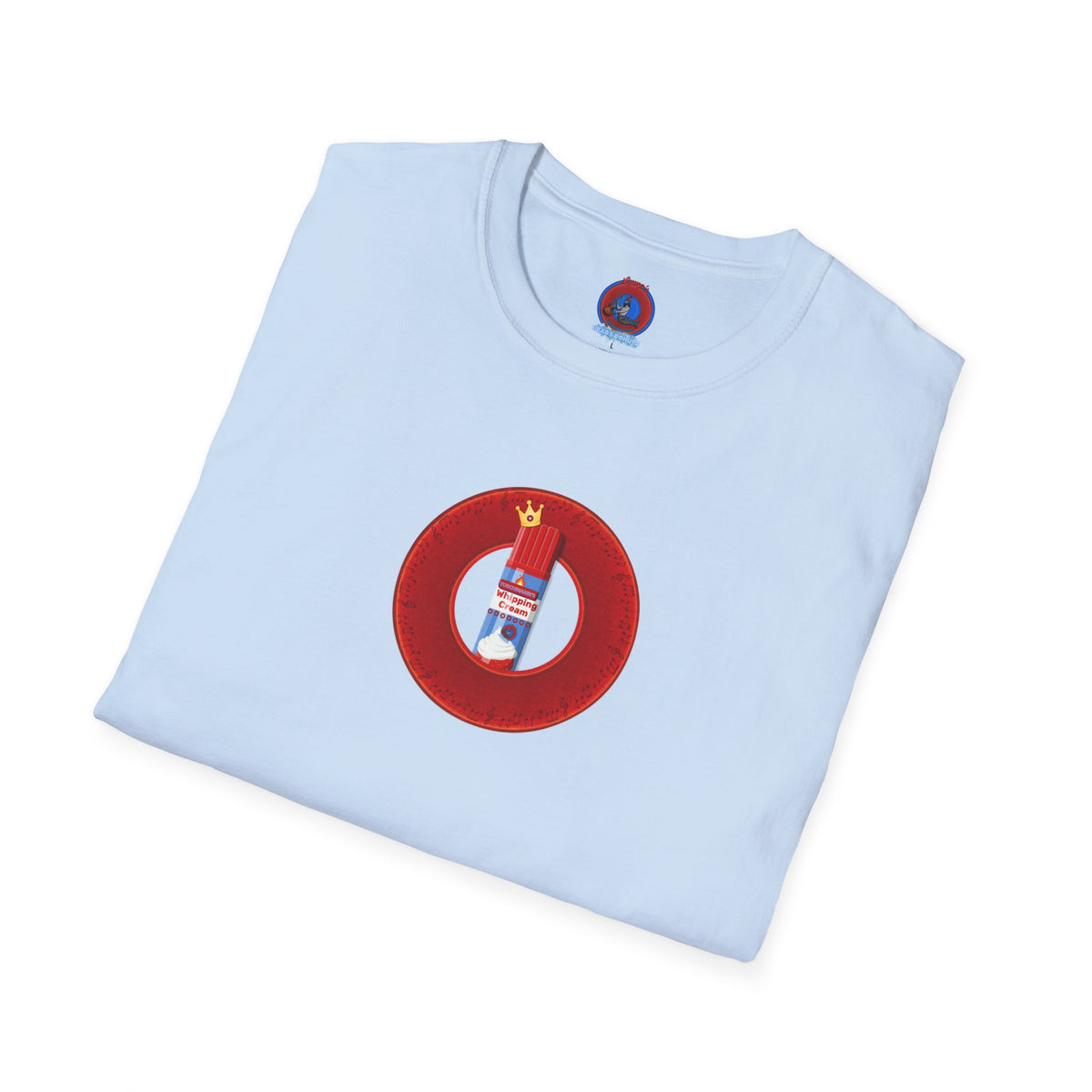 Classic Donut Tee - Unisex Soft-Style - "Princely Wooked Cream in a Can - YEMSG Donut " - vivid red donut