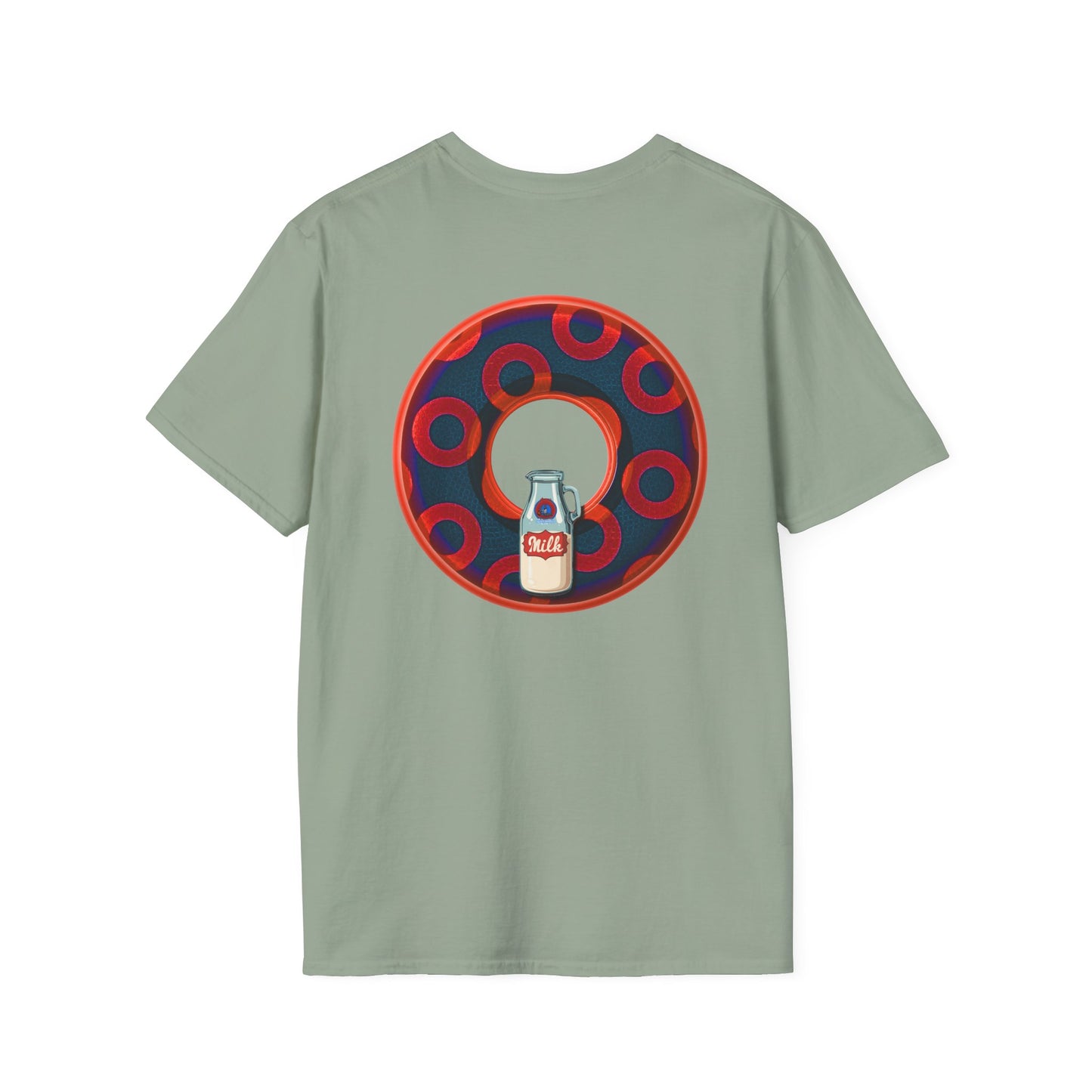 Classic Donut Tee - Unisex Soft-Style - "Wooked Cream - YEMSG Donut " -purple/red rustic paradox donut - variant 3
