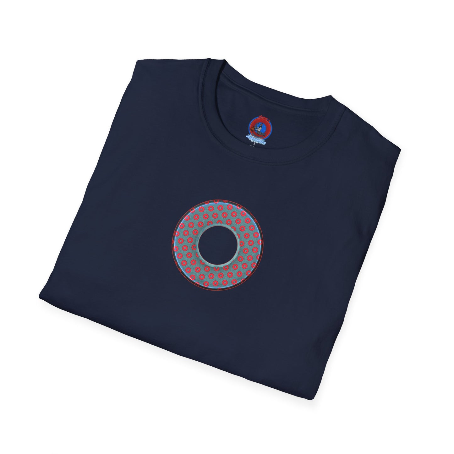 Plain Donuts/Unisex Soft-Style - "Plain Electric Paradoxical Donuts" - steel blue/red donuts