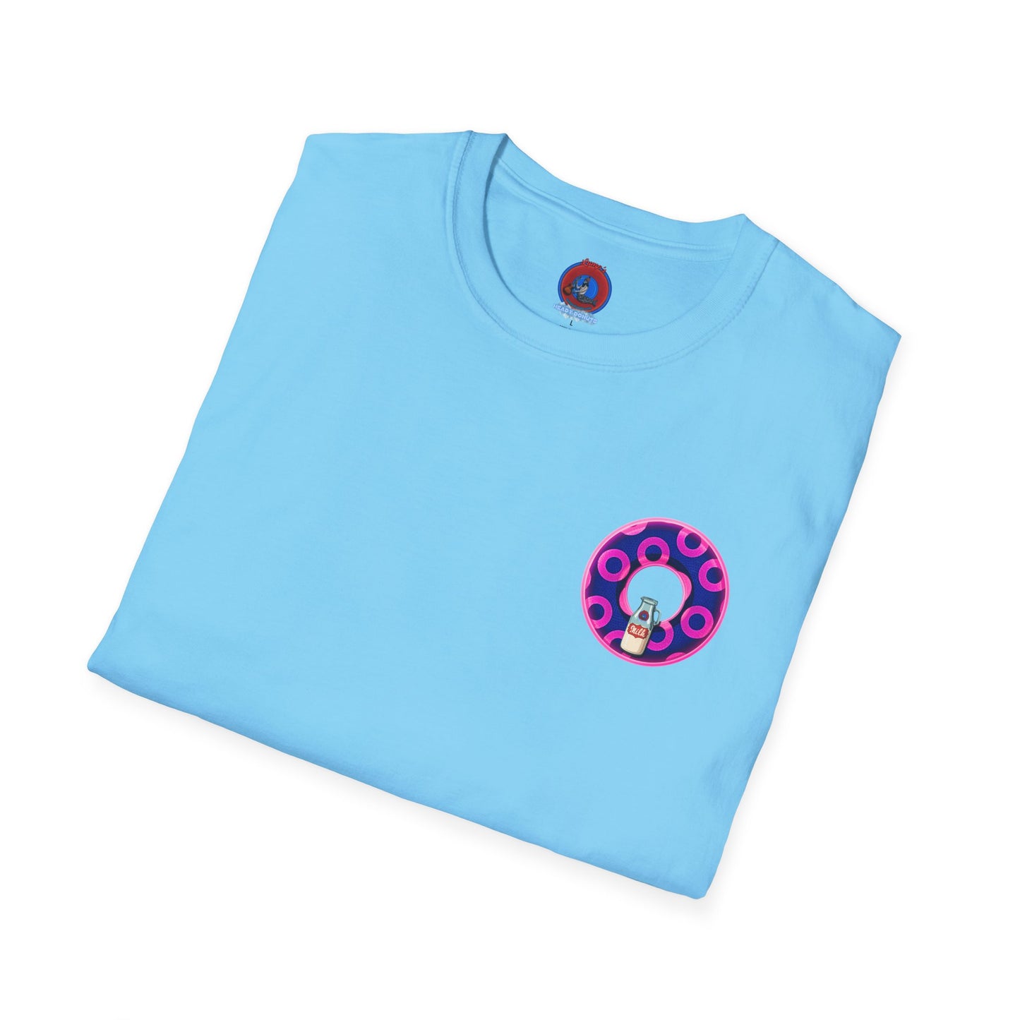 Classic Donut Tee - Unisex Soft-Style - "Wooked Cream - YEMSG Donut " -blue/pink rustic paradox donut - variant 5