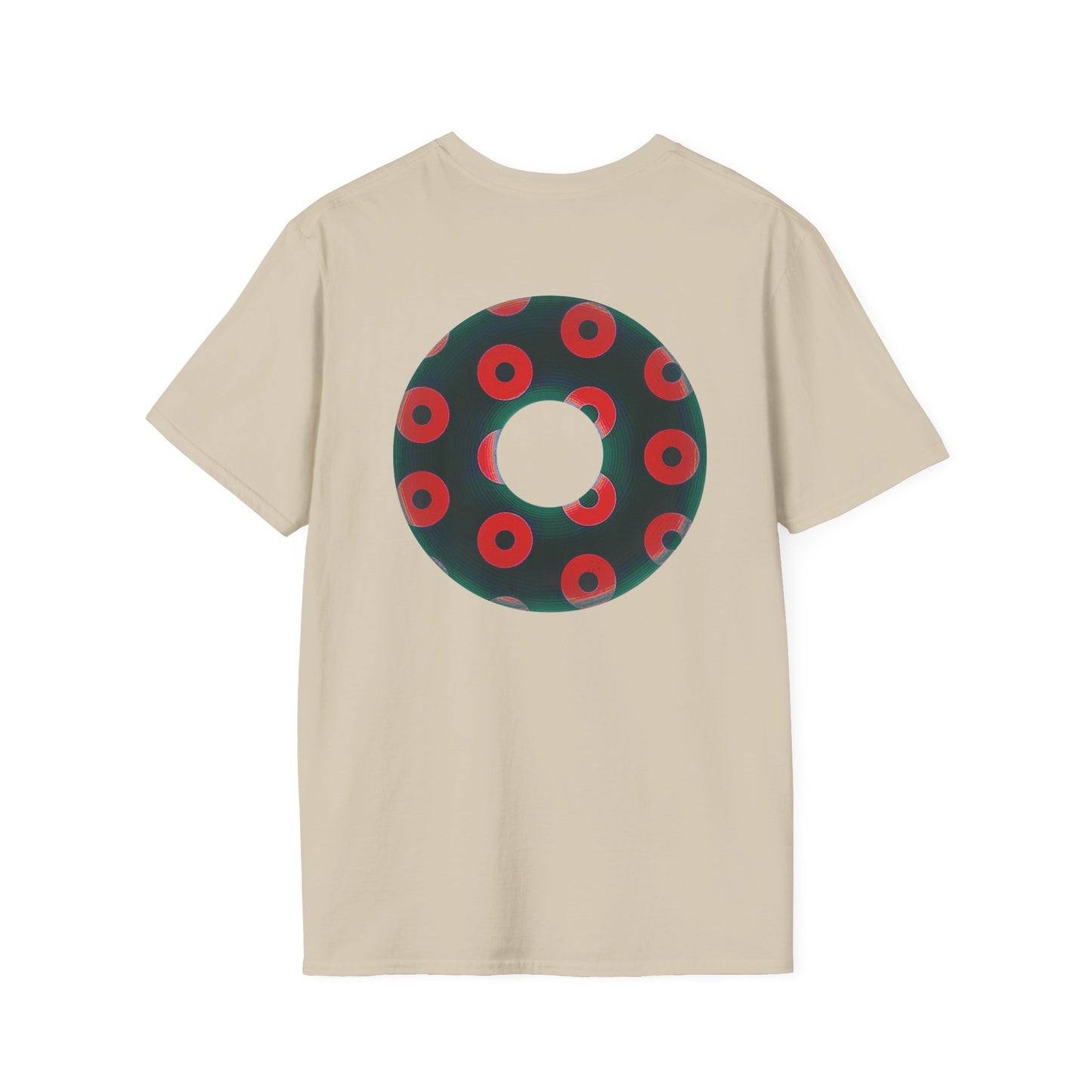 Plain Donuts/Unisex Soft-Style - "Plain Blimpy Paradoxical Donuts" - dark green/red donuts