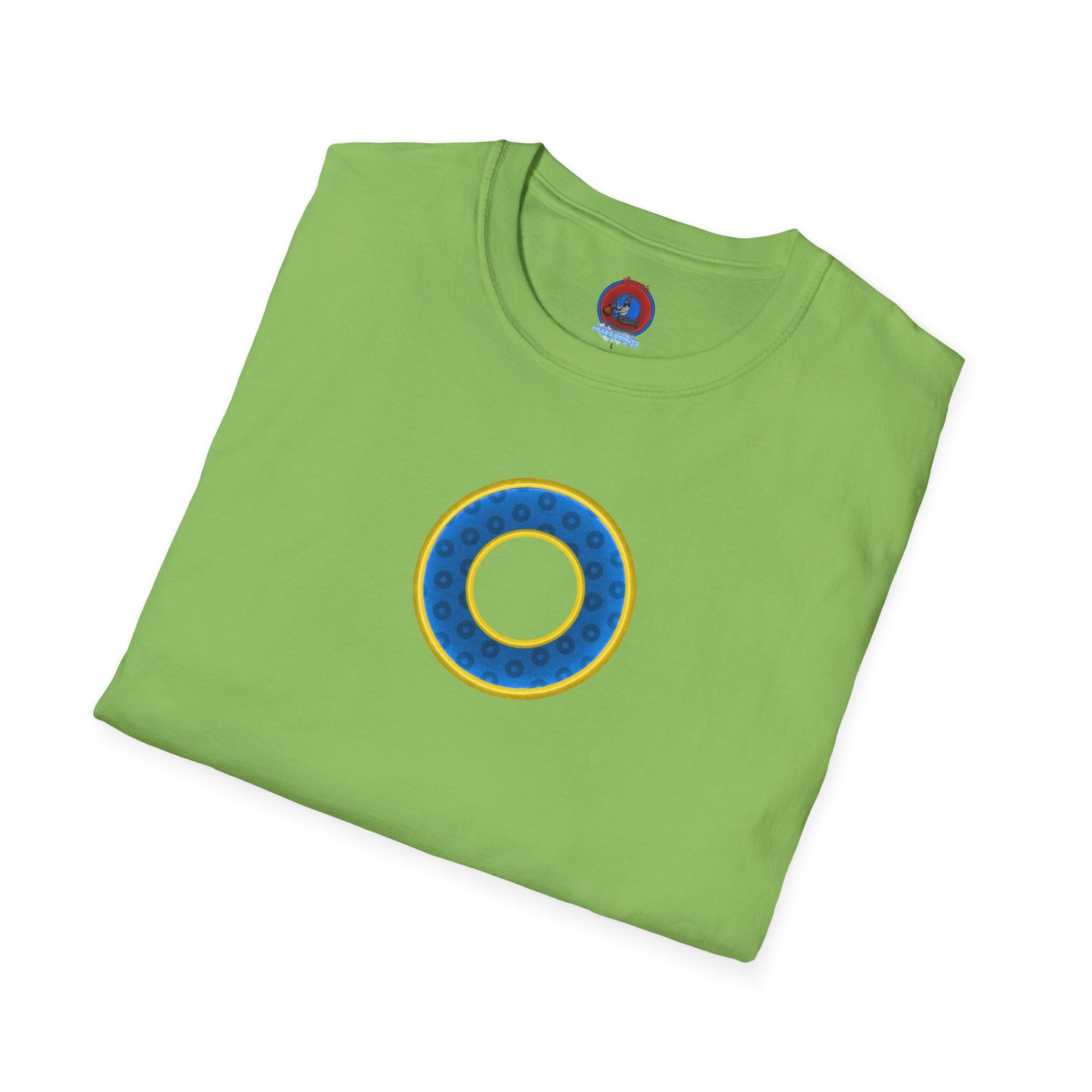 Plain Donuts/Unisex Soft-Style - "Plain Wide Mouthed Paradoxical Donuts" - blue/yellow donuts