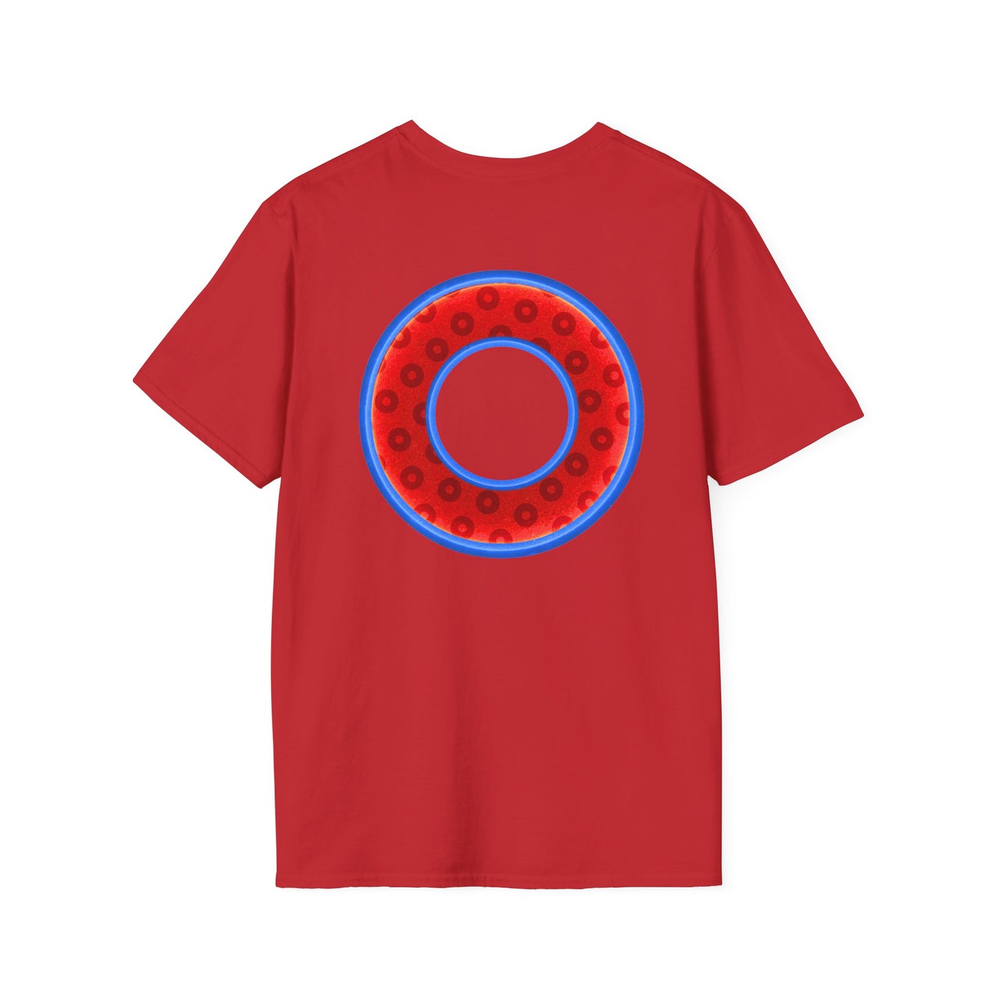 Plain Donuts/Unisex Soft-Style - "Plain Wide Mouthed Paradoxical Donuts" - red/medium royal blue donuts