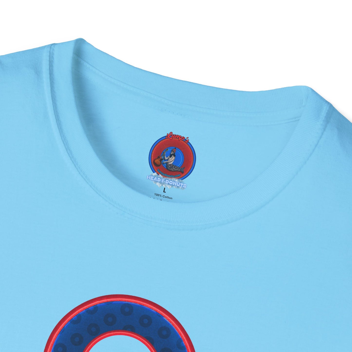 Plain Donuts/Unisex Soft-Style - "Plain Wide Mouthed Paradoxical Donuts" - dark blue/red donuts