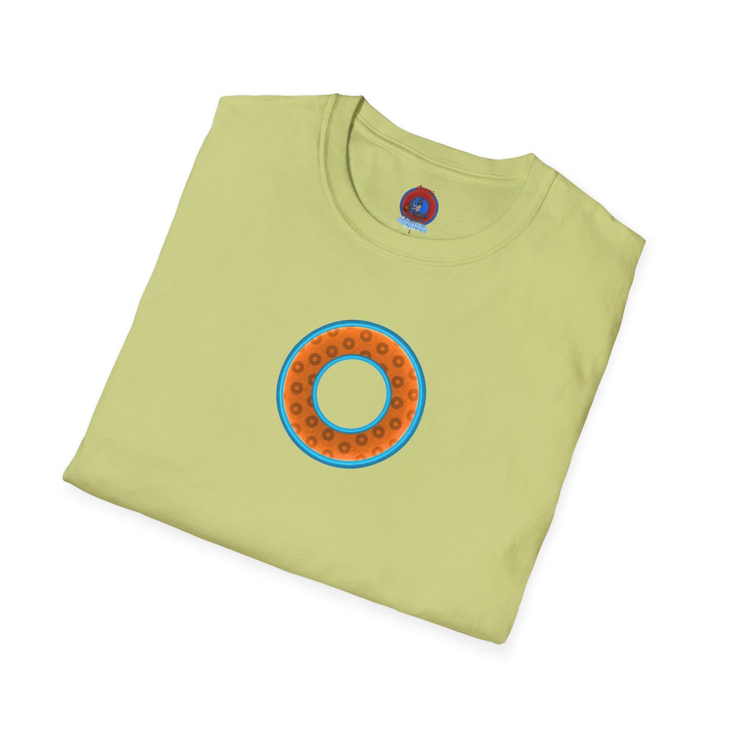 Plain Donuts/Unisex Soft-Style - "Plain Wide Mouthed Paradoxical Donuts" - orange/aquamarine blue donuts