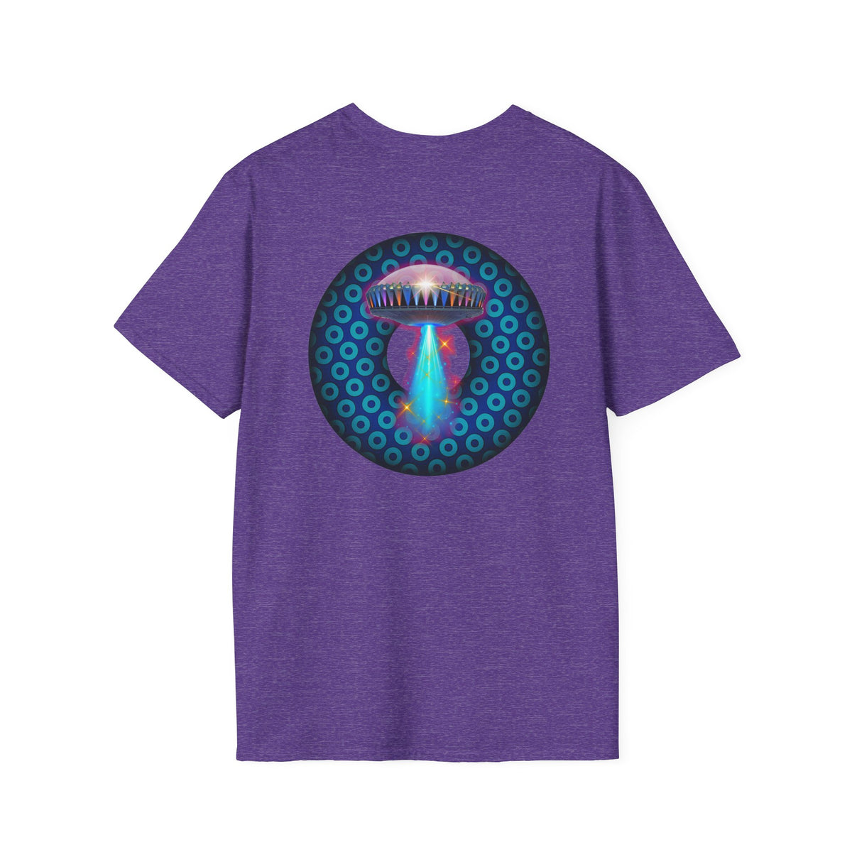 Classic Donut Tee - Unisex Soft-Style - "Donuts now Served on the Mothership" - series 1.0  - variant 3  - blue/light blue donut