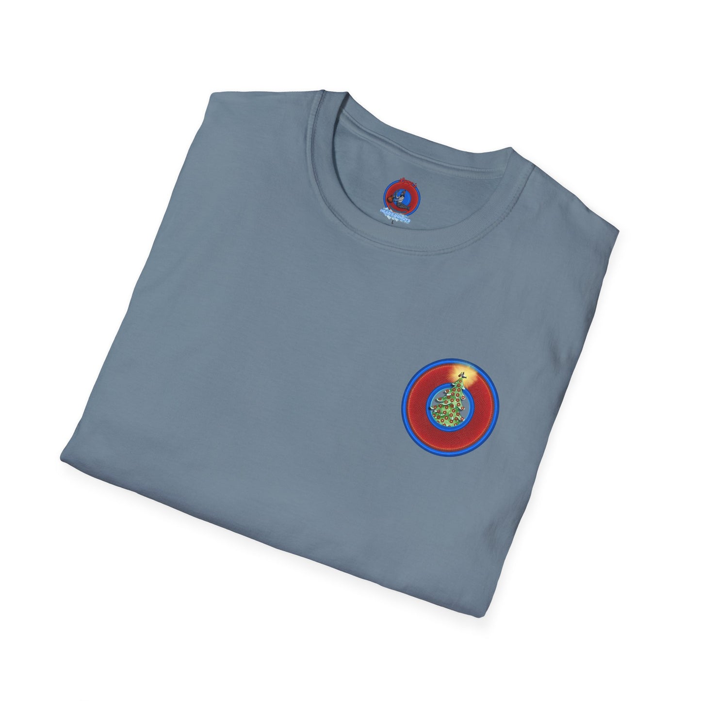 Classic Donut Tee - Unisex Soft-Style - "It's Always Phishmas in Philly" - rustic red/blue donut