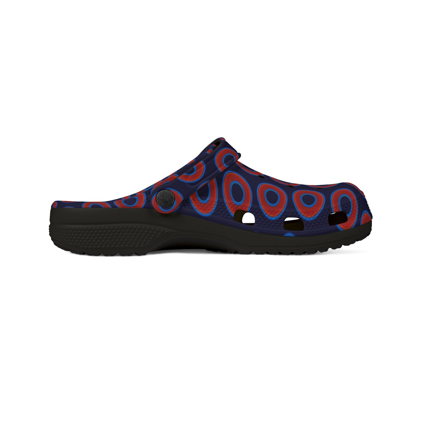 Spatchcocks - donut slip-on shoes - red rustic donuts w/midnight blue background [unisex]
