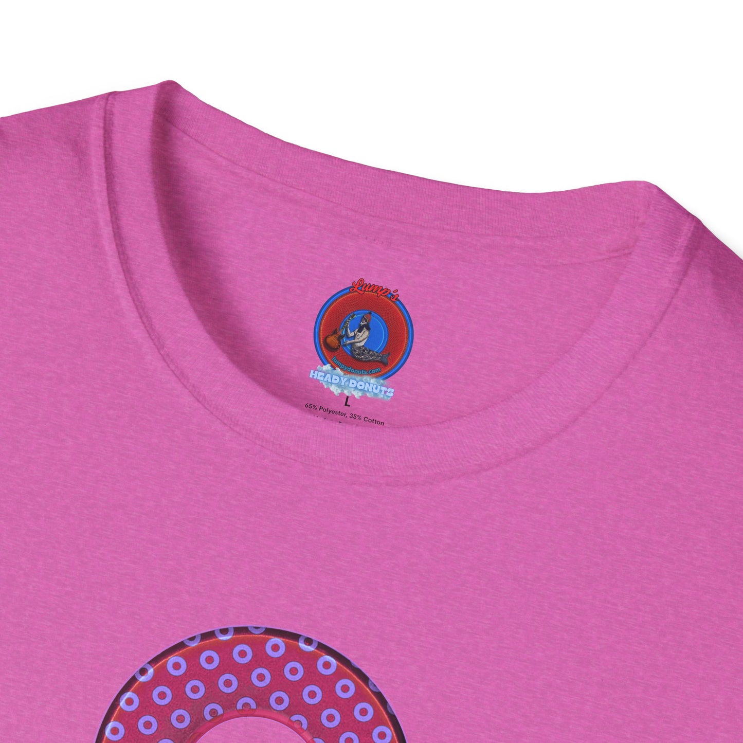 Plain Donuts/Unisex Soft-Style - "Plain Electric Paradoxical Donuts" - light purple/magenta donuts