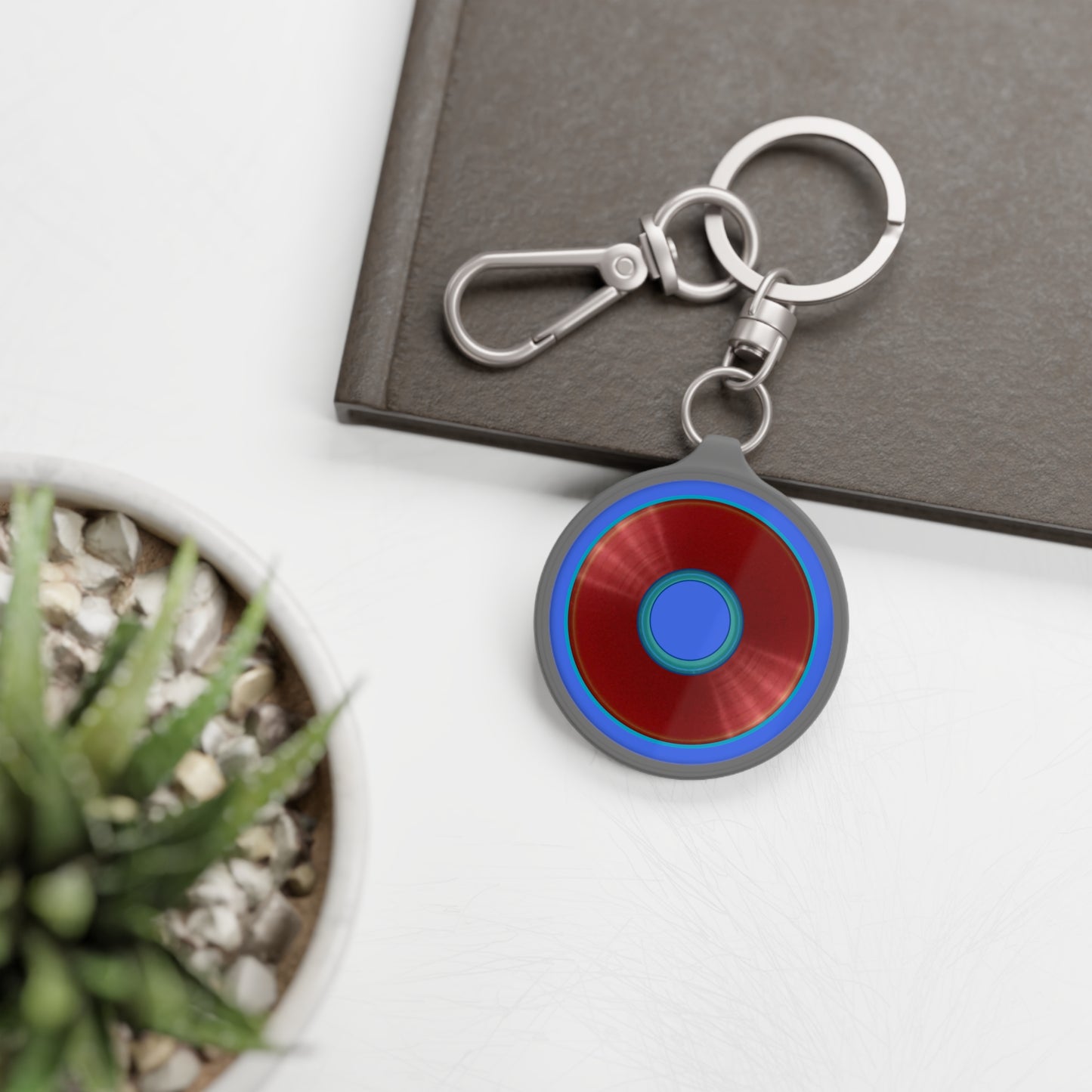 Lumpy Donut Keychain - "Plain Red Donut" - series 1.0 - red record donut