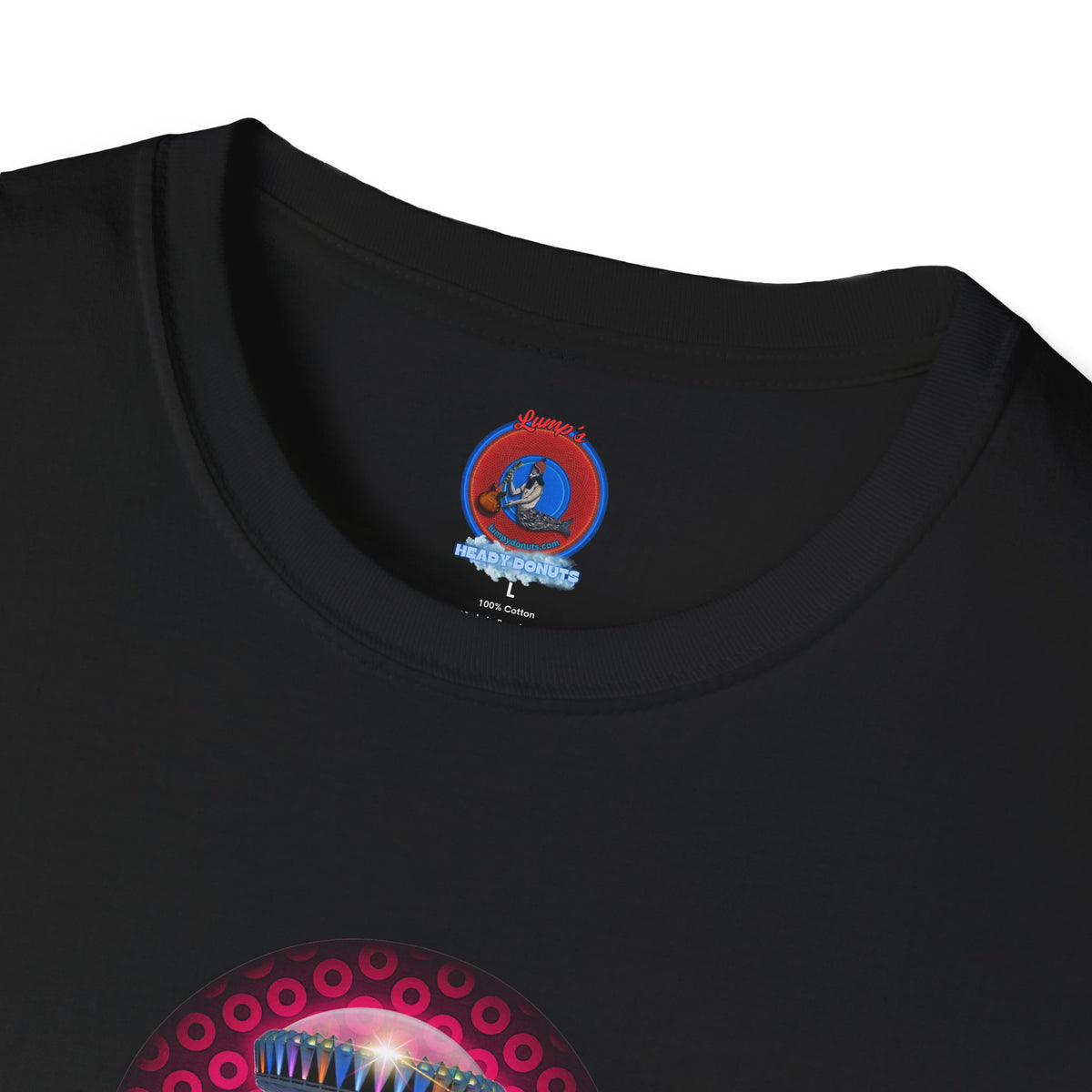 Classic Donut Tee - Unisex Soft-Style - "Donuts now Served on the Mothership" - series 1.0  - variant 2  - red/red paradoxical donut