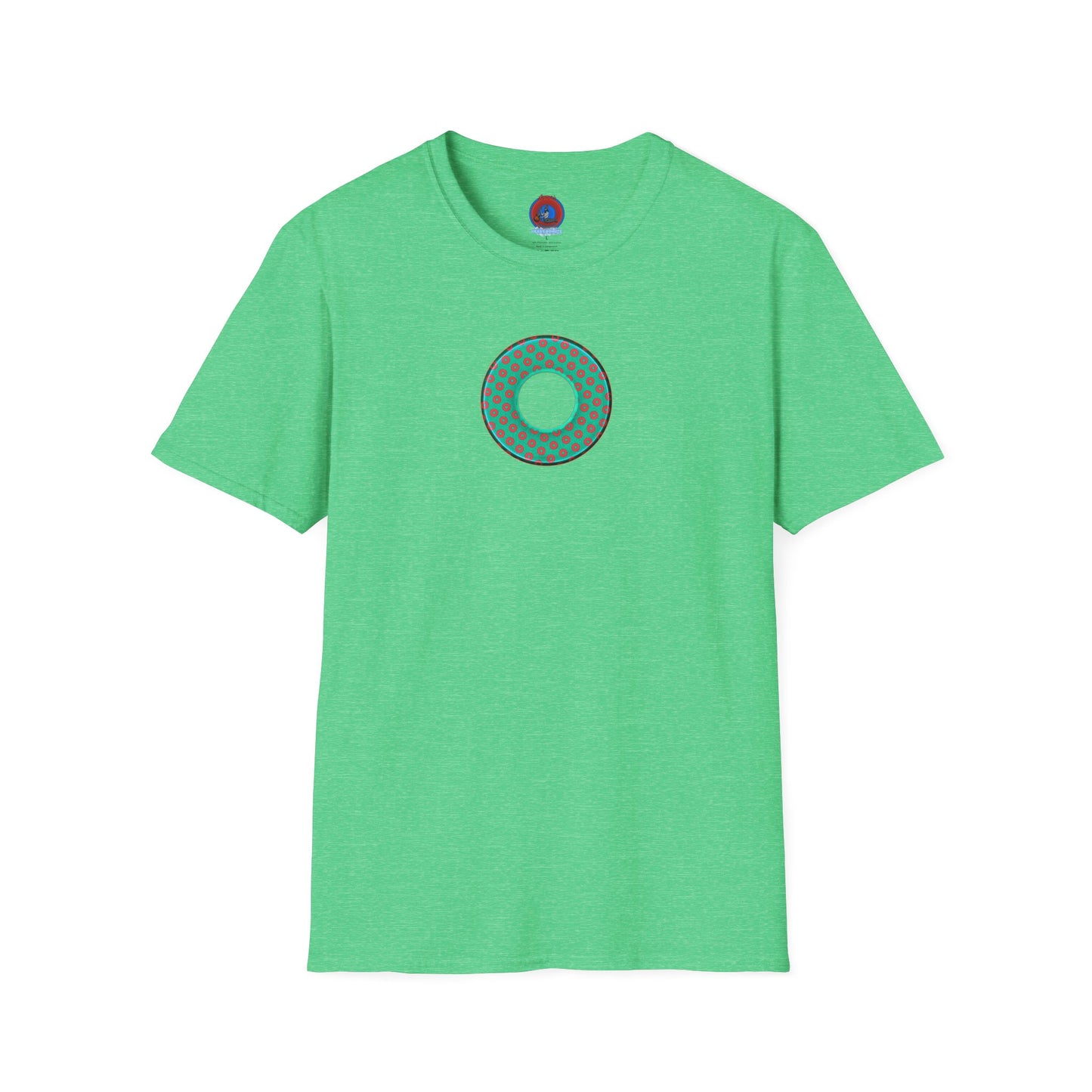 Plain Donuts/Unisex Soft-Style - "Plain Electric Paradoxical Donuts" - light green/red donuts