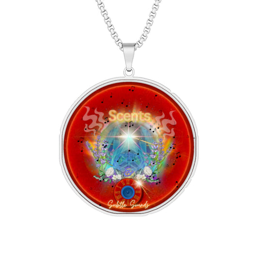 Lump's Heady Donut Necklace - 1" x 1" Stainless Steel Pendant - "The Subtly Scented Donut Pendant - vivid red donut