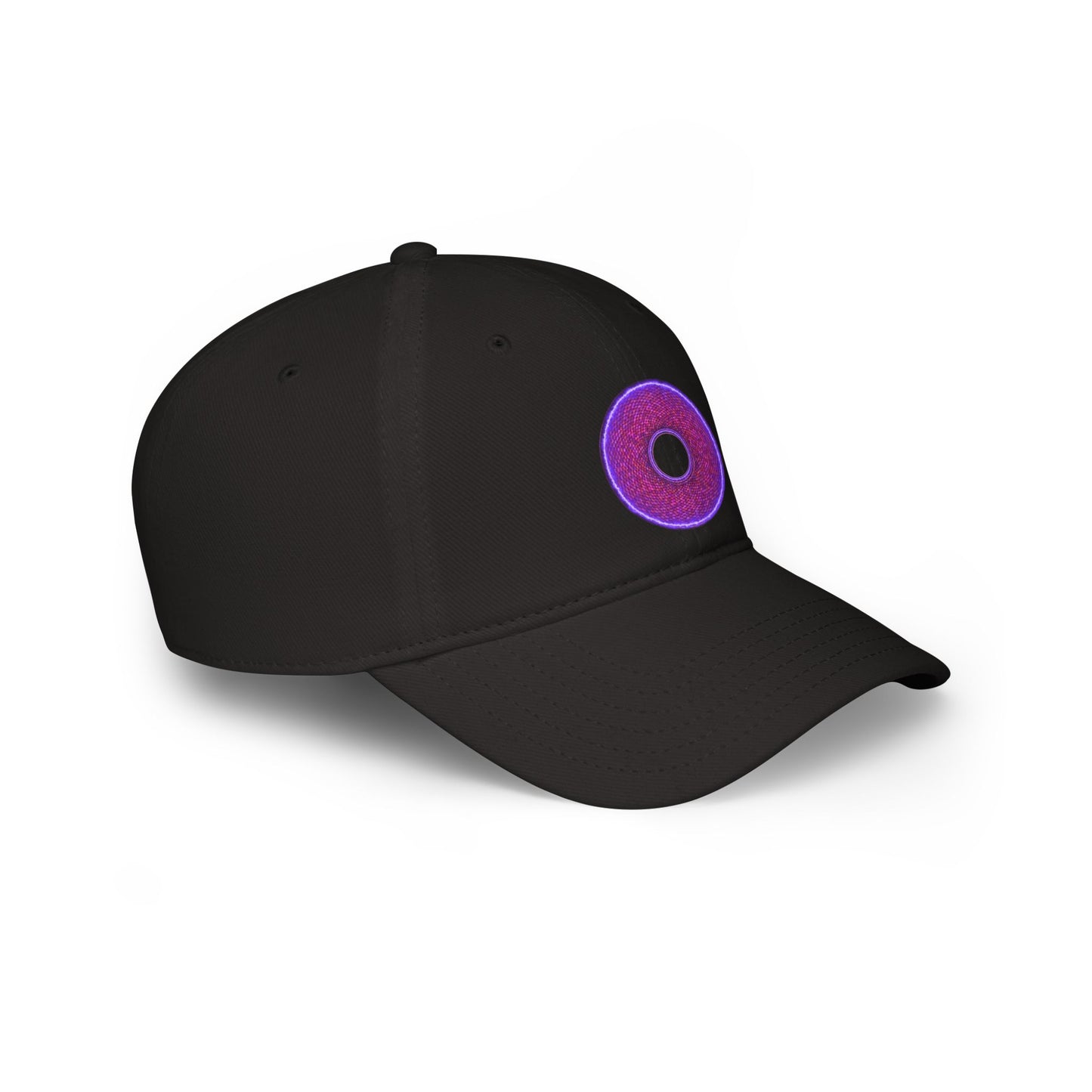 Lumpy Donut Baseball Cap - "Frankenstein Donut... it's Alive!" - purple pixilated donut w/