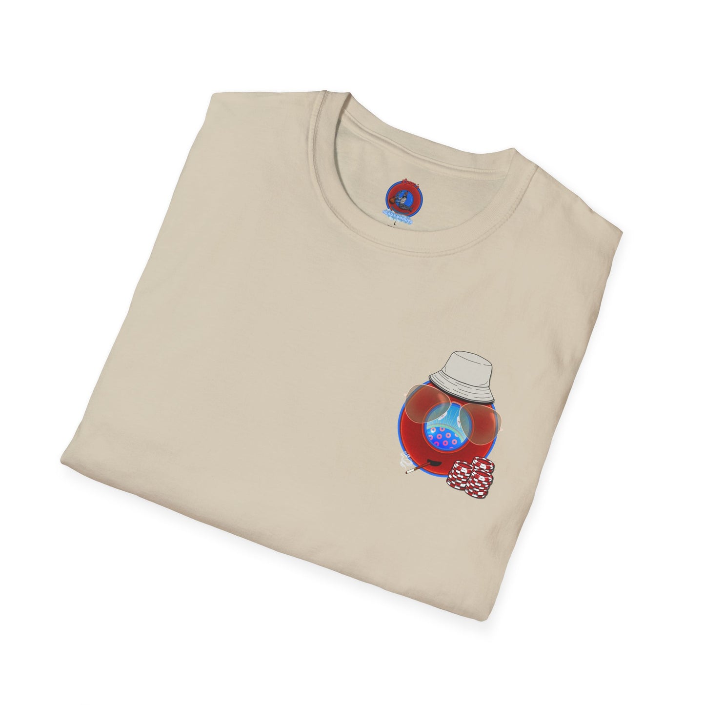Classic Donut Tee - Unisex Soft-Style - "Gonzo Donut - Fear and Loathing in Gamehendge" - vivid red donut