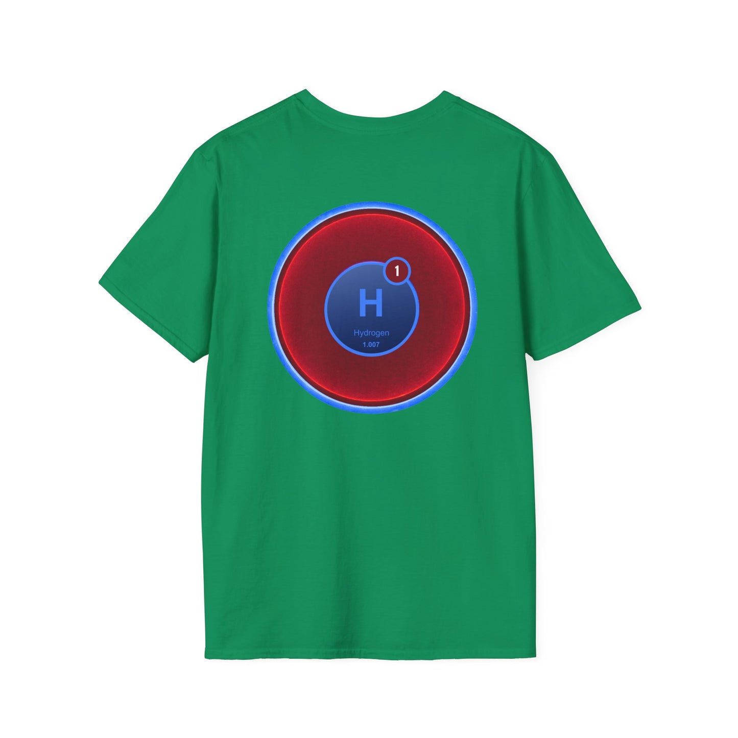Classic Donut Tee - Unisex Soft-Style - "I am 10% Hydrogen Tee" - vivid red/light blue donut