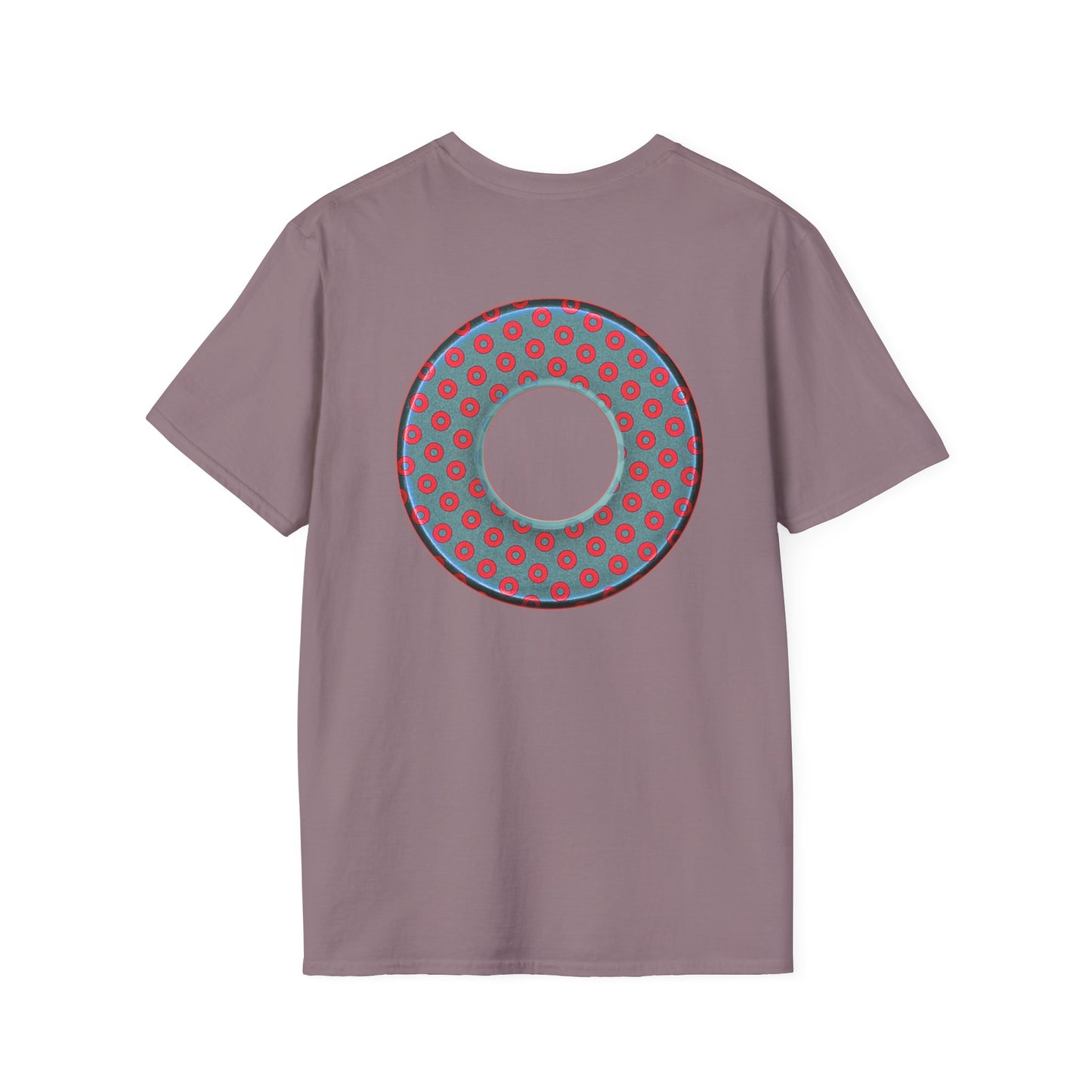 Plain Donuts/Unisex Soft-Style - "Plain Electric Paradoxical Donuts" - steel blue/red donuts