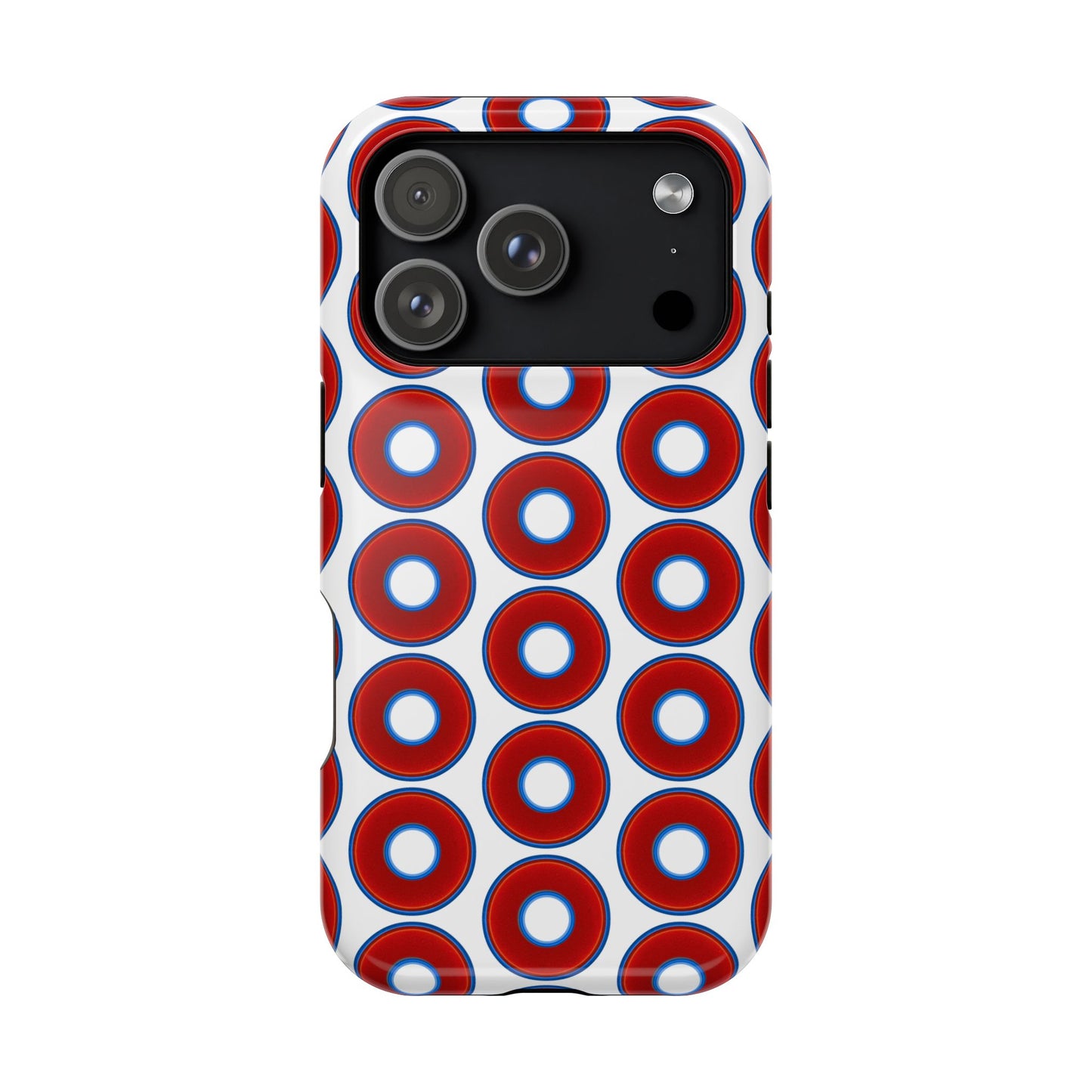Magnetic Tough Donut Case - red vivid donut print w/white background