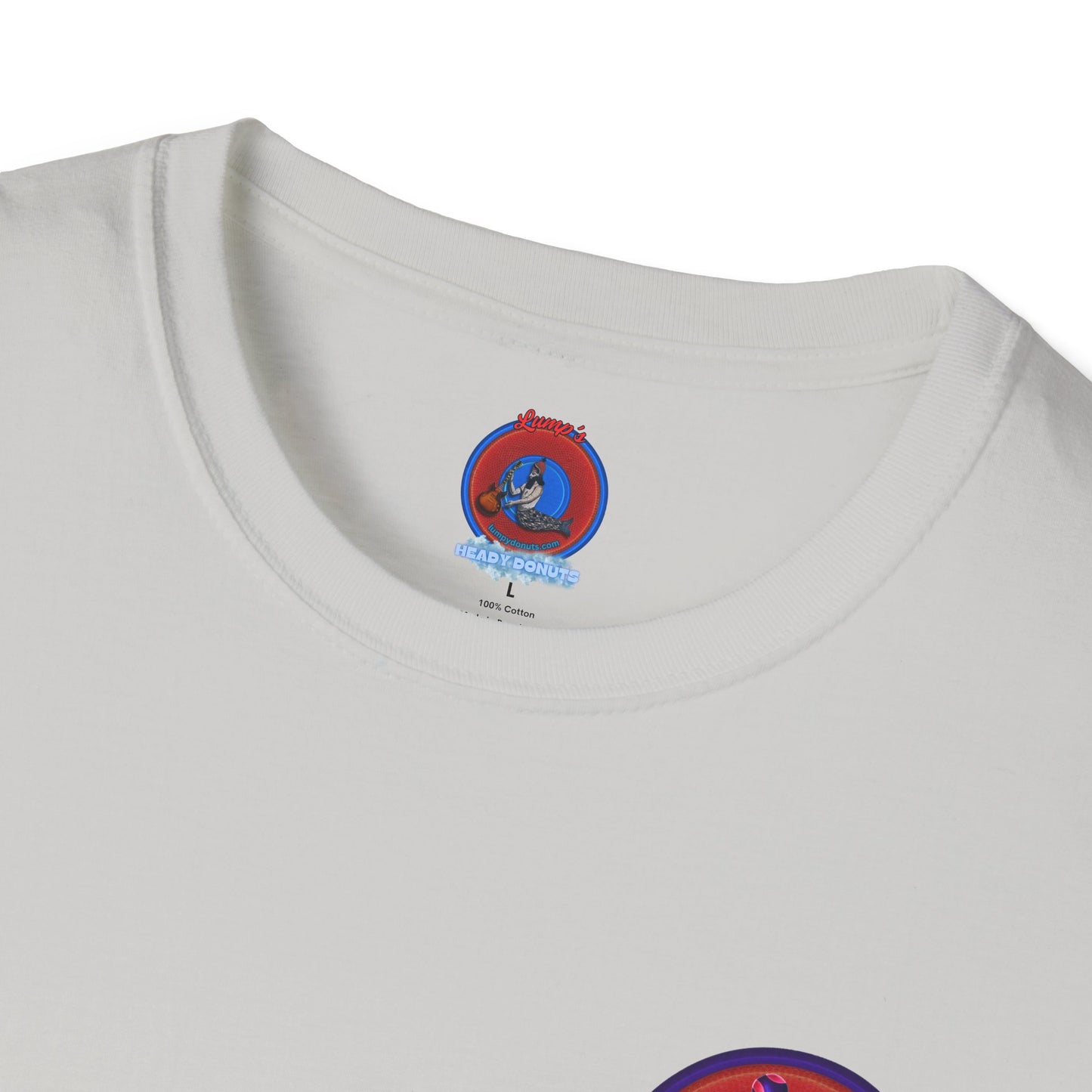 Classic Donut Tee - Unisex Soft-Style - "Sir Richard's Phamous Donut" - series 1.0  - variant 2 - red/blue paradox donut