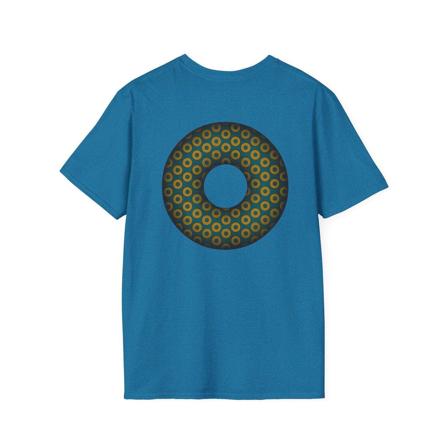 Plain Donuts/Unisex Soft-Style - "Plain Paradoxical Grided Donuts" - midnight gold/midnight teal donuts