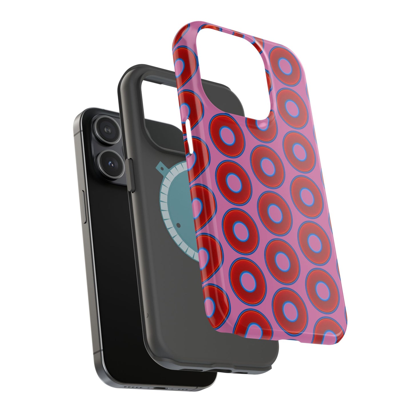Magnetic Tough Donut Case - red vivid donut print w/pink background
