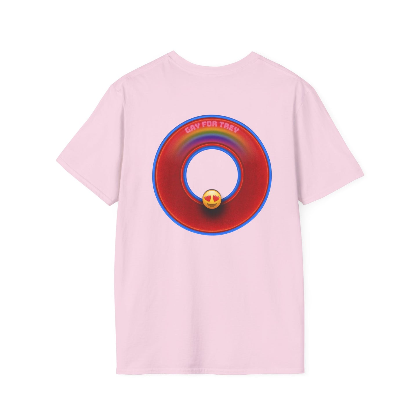 Classic Donut Tee - Unisex Soft-Style - "Yes You Are Mark!" - vivid red/blue donut